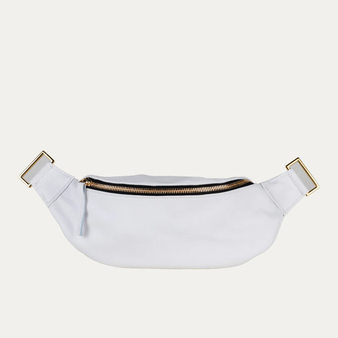 White Gold Hardware Fanny Pack