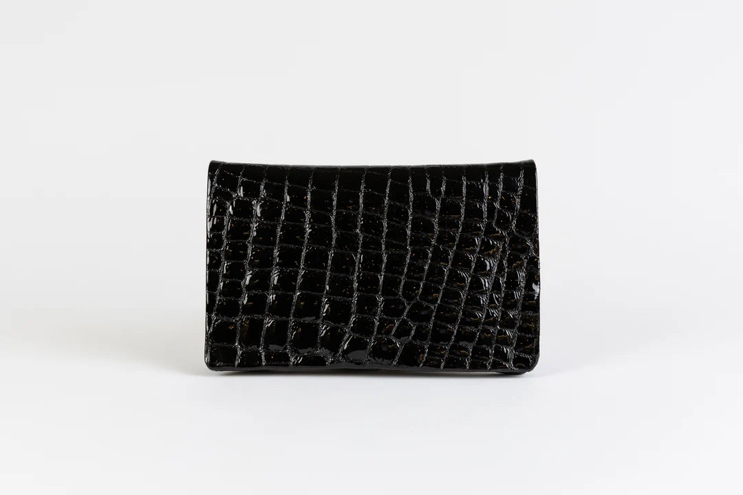 Black Patent Leather Belt Bag