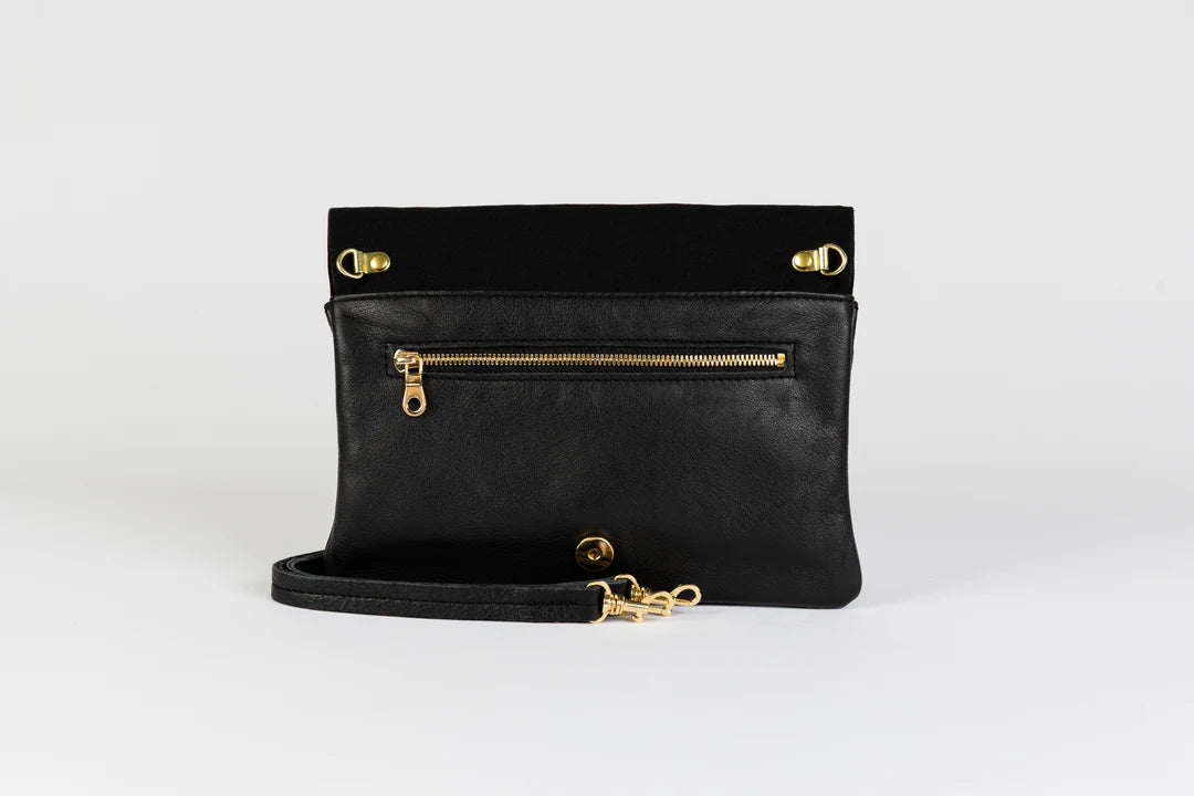 Black Patent Leather Belt Bag