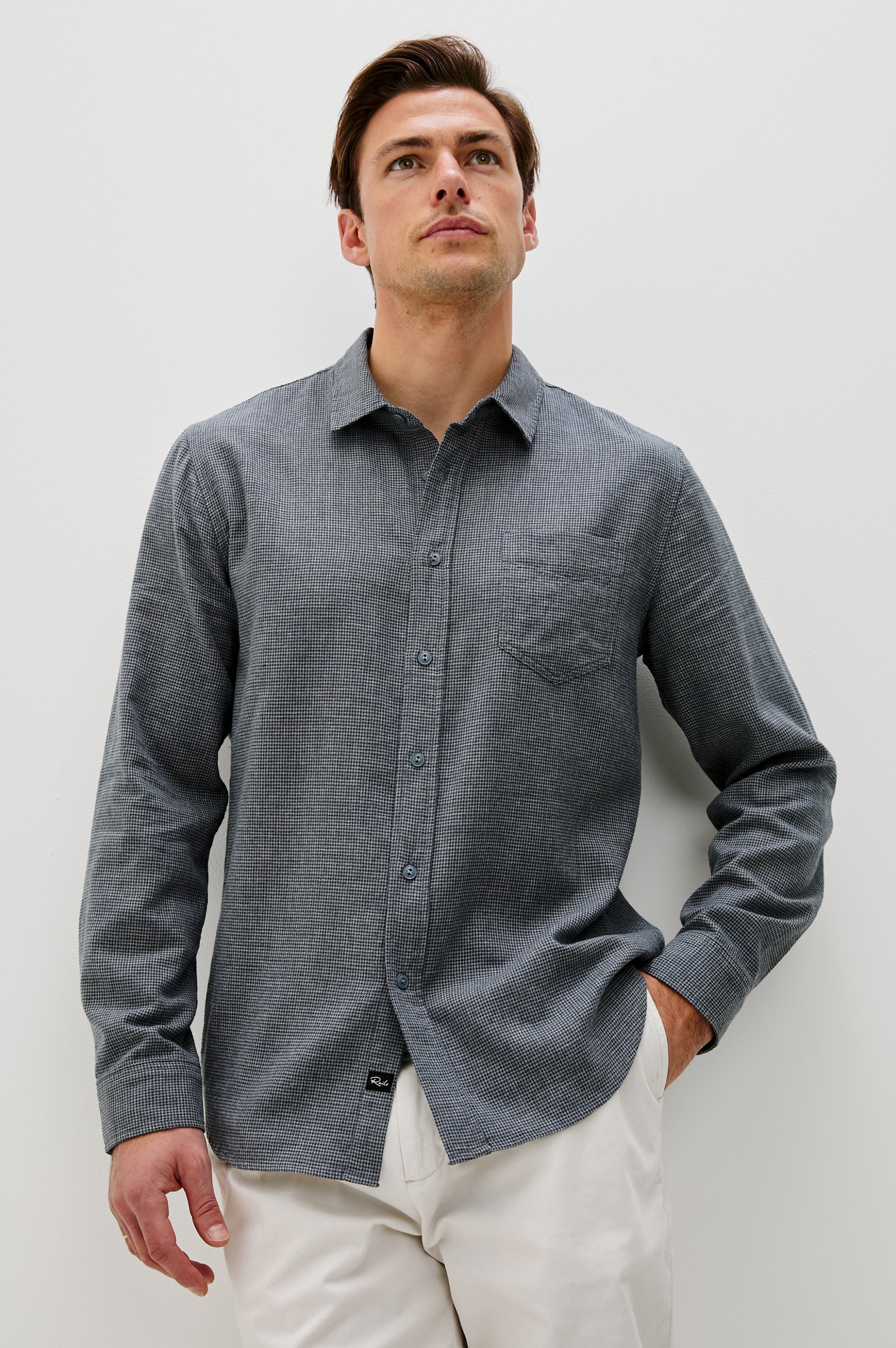 Charcoal Navy Houndstooth Wyatt