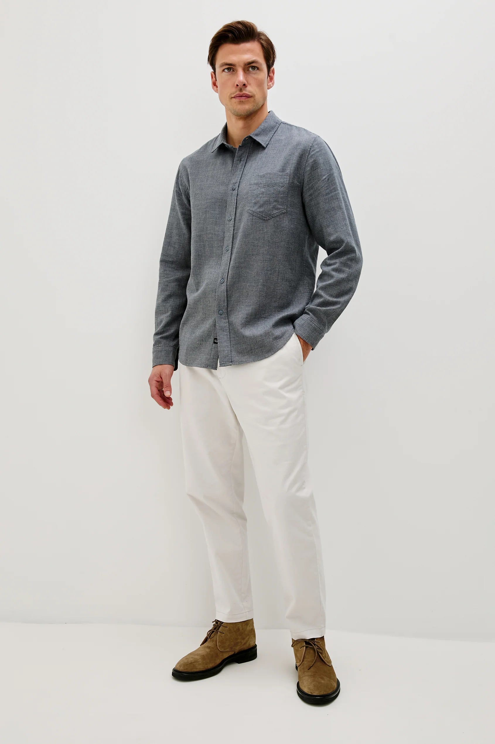 Charcoal Navy Houndstooth Wyatt