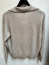 Sand Organic Cashmere Collared Sweater