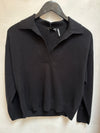 Black Organic Cashmere Collared Sweater
