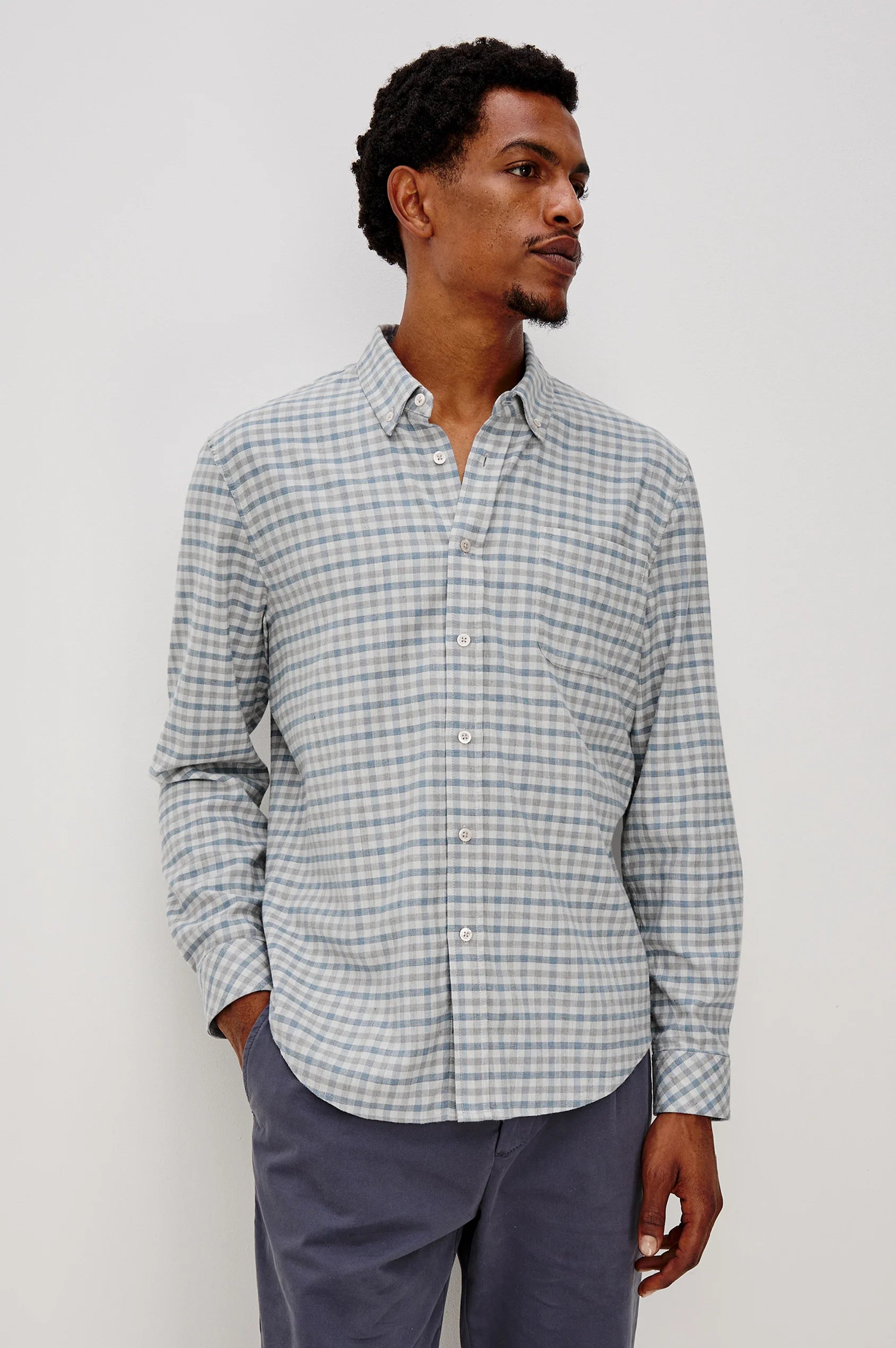 Charcoal Blue Check Vance