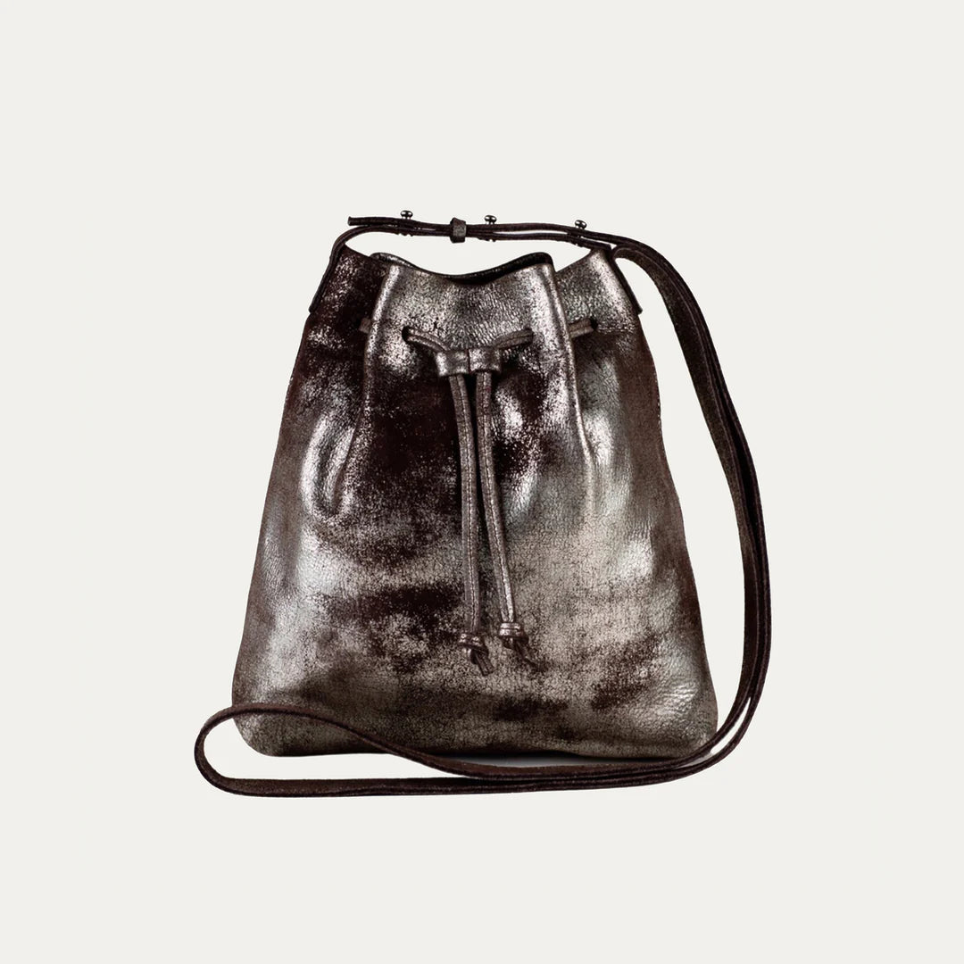 Brown Metallic Mini Crossbody Tote