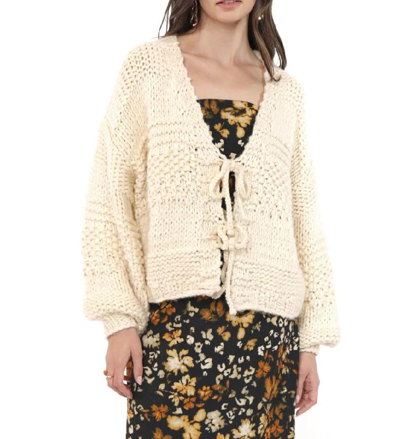 Ivory Tie Front Cardigan
