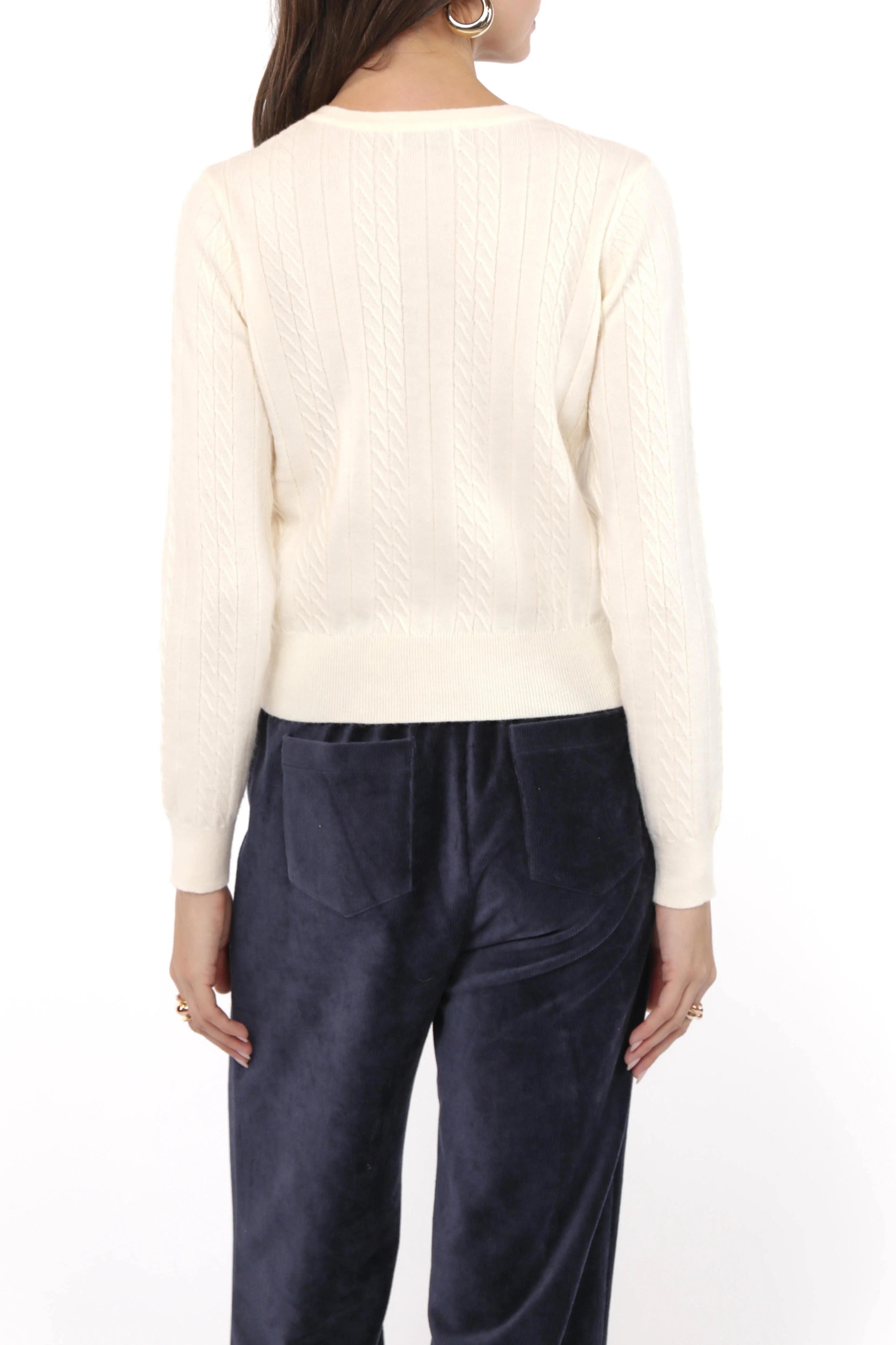 Ivory Mochi Heart Cardigan
