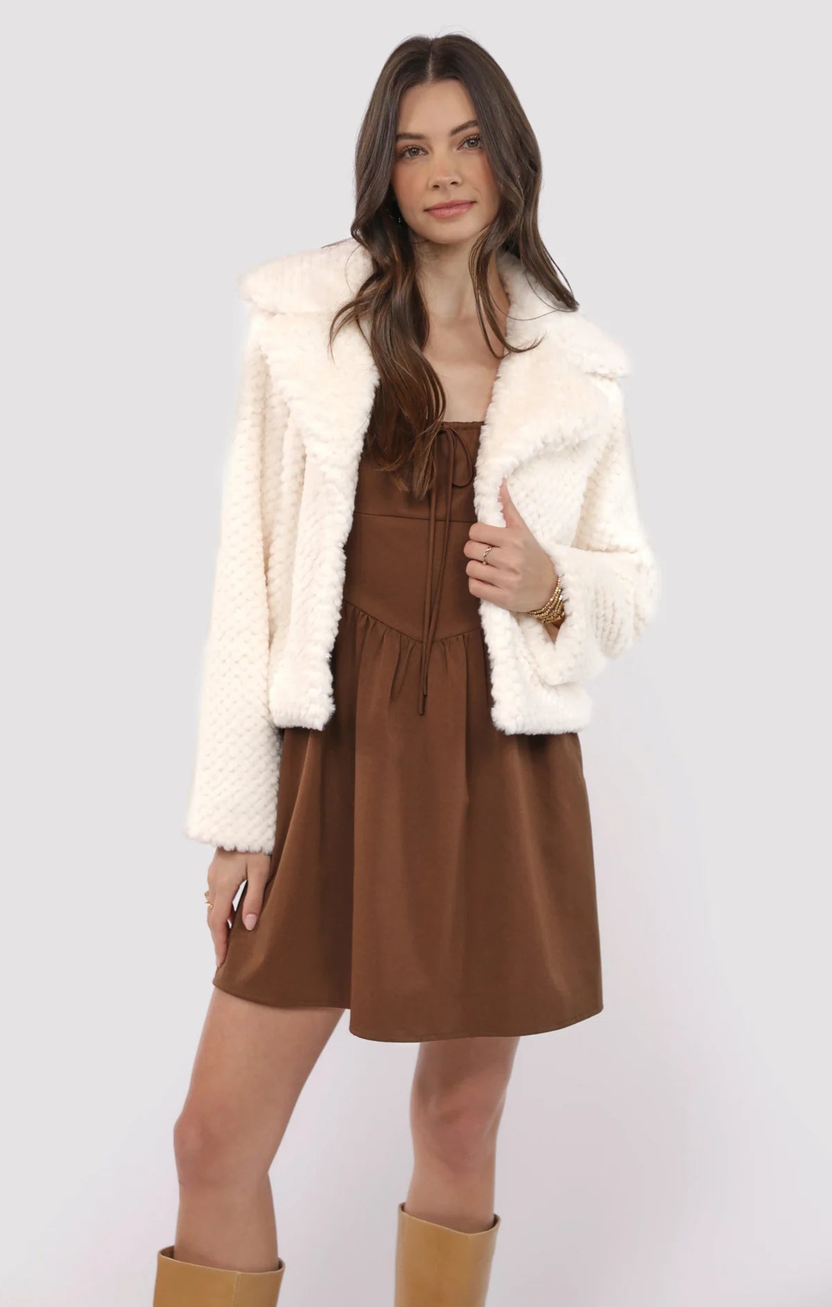 Ivory Wide Lapel Coat