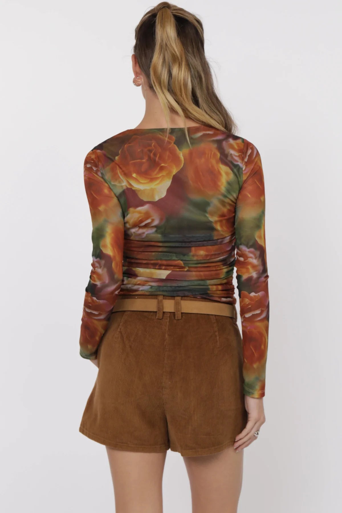 Rose Petal Mesh Top