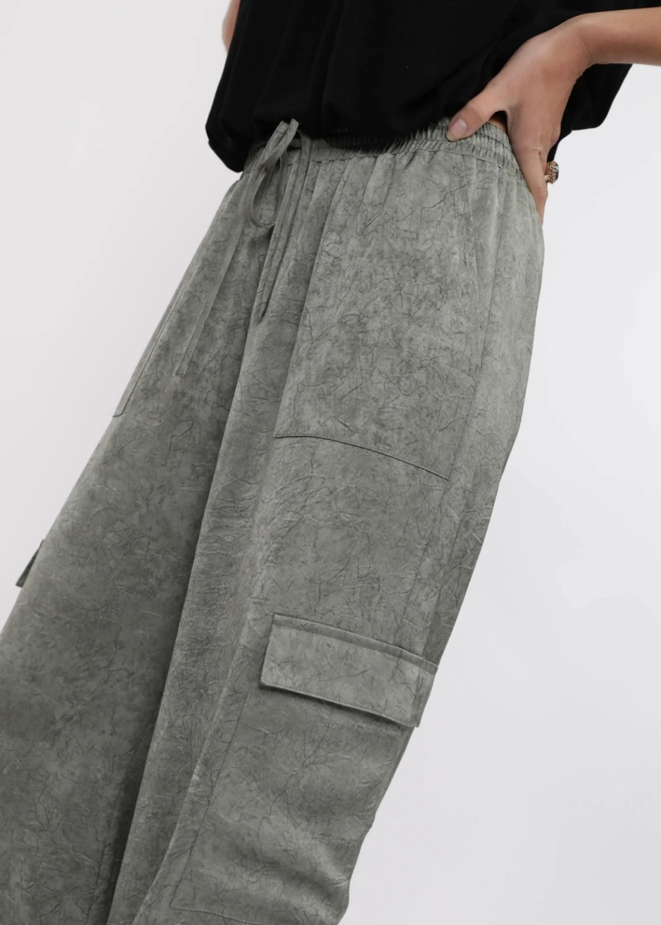 Steel Grey Cargo Pants