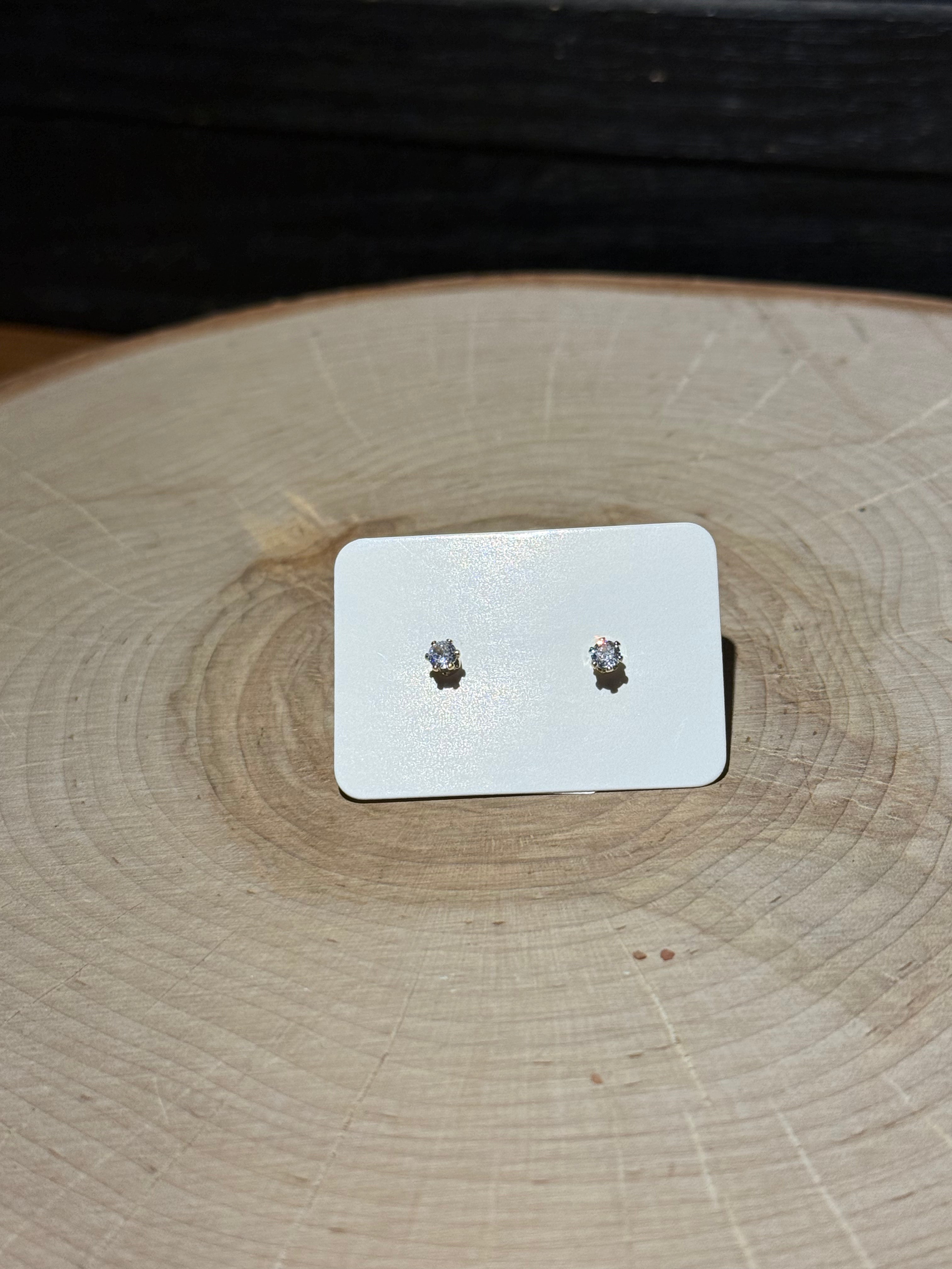 Tiny Diamond Earrings