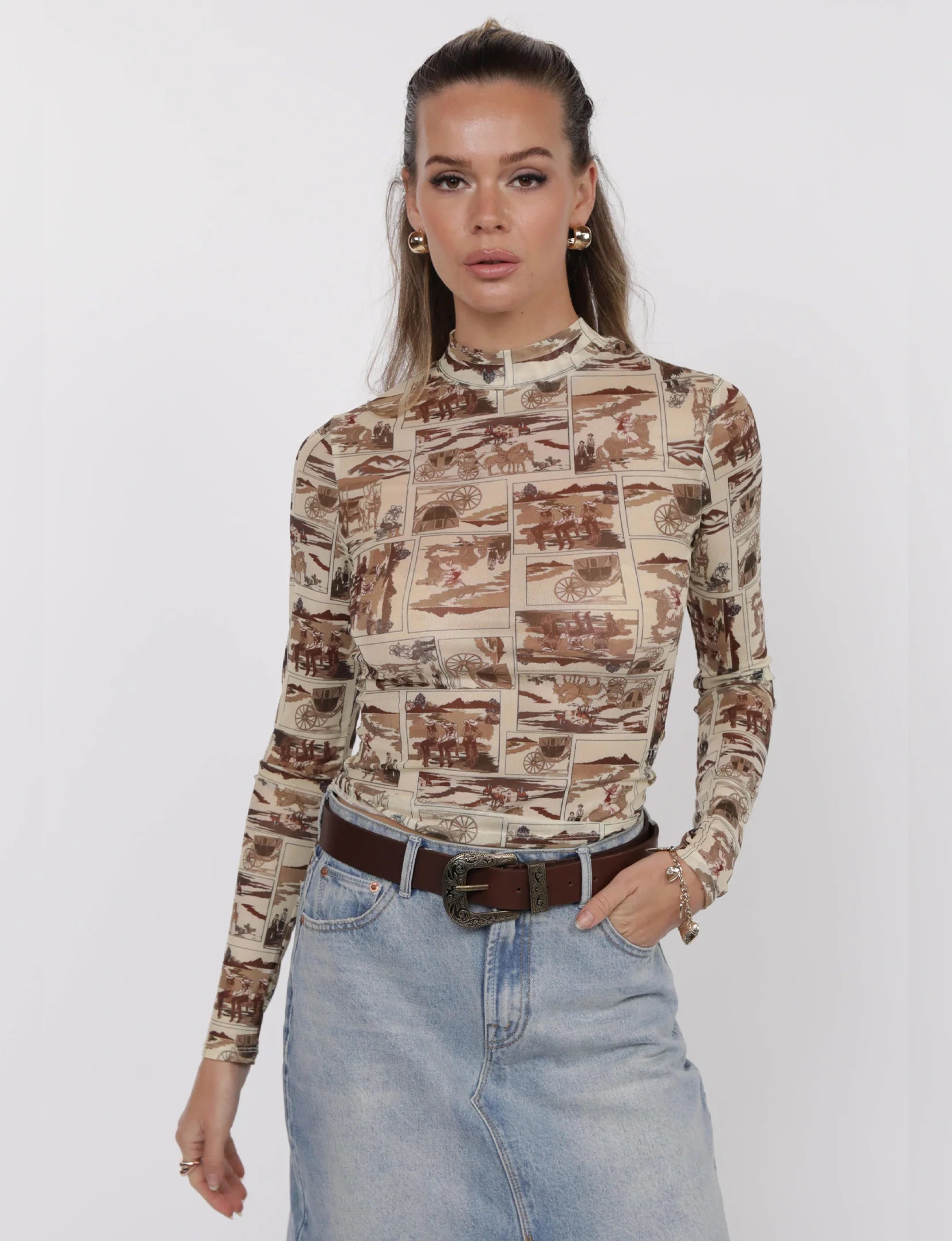 Brown Giddy Up Top