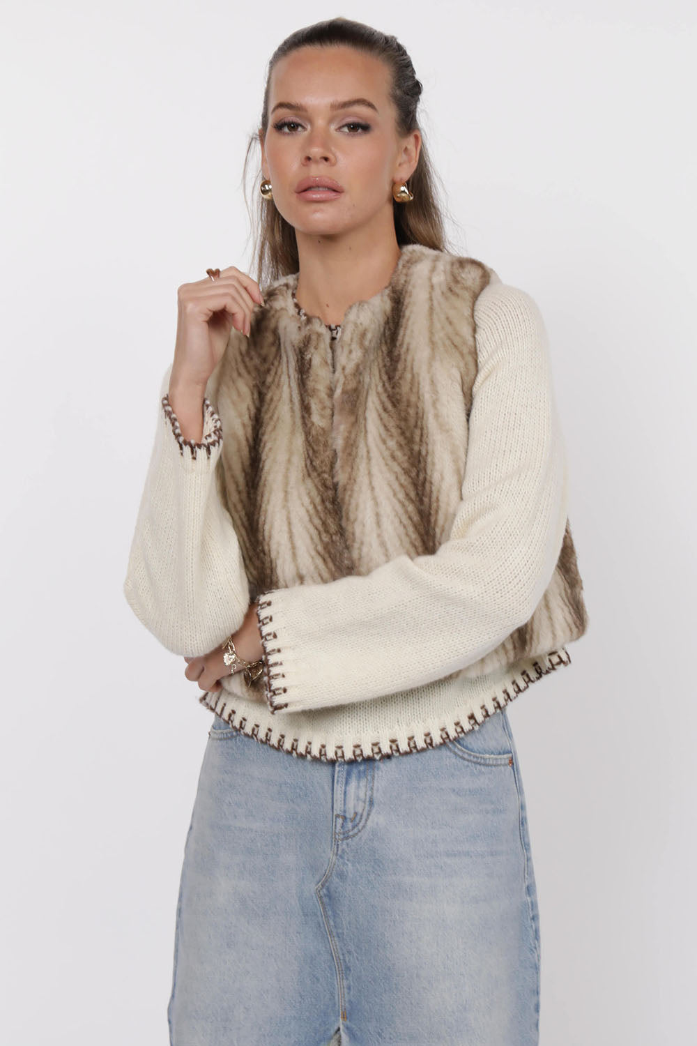 Ivory Demi Cropped Vest