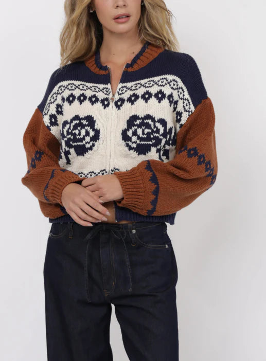 Ivory Rose Sweater Jacket