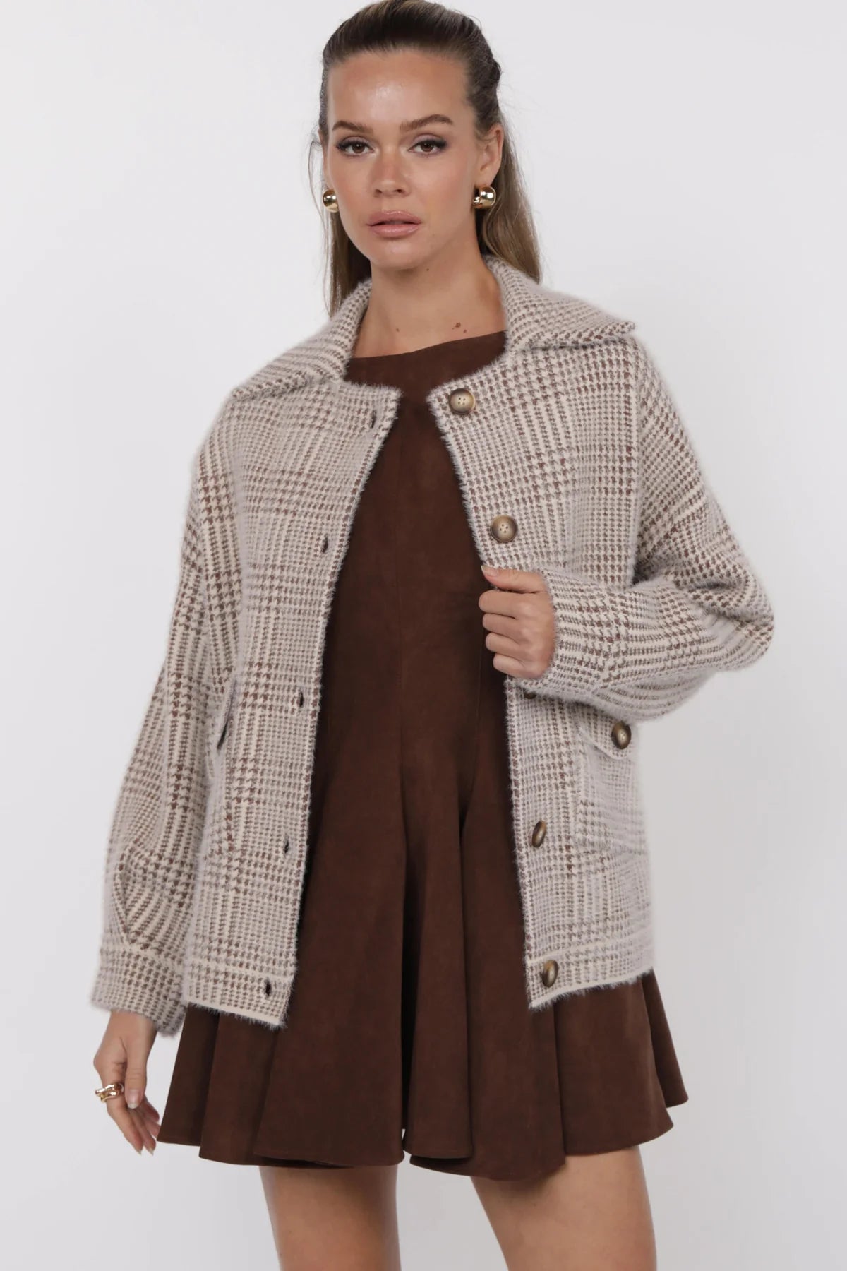 Ivory Brown Lola Jacket