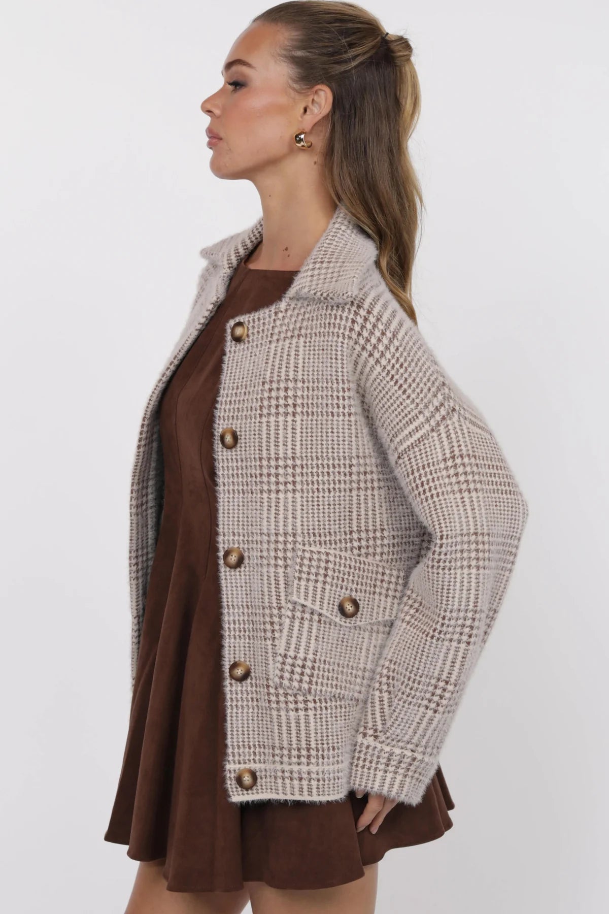 Ivory Brown Lola Jacket