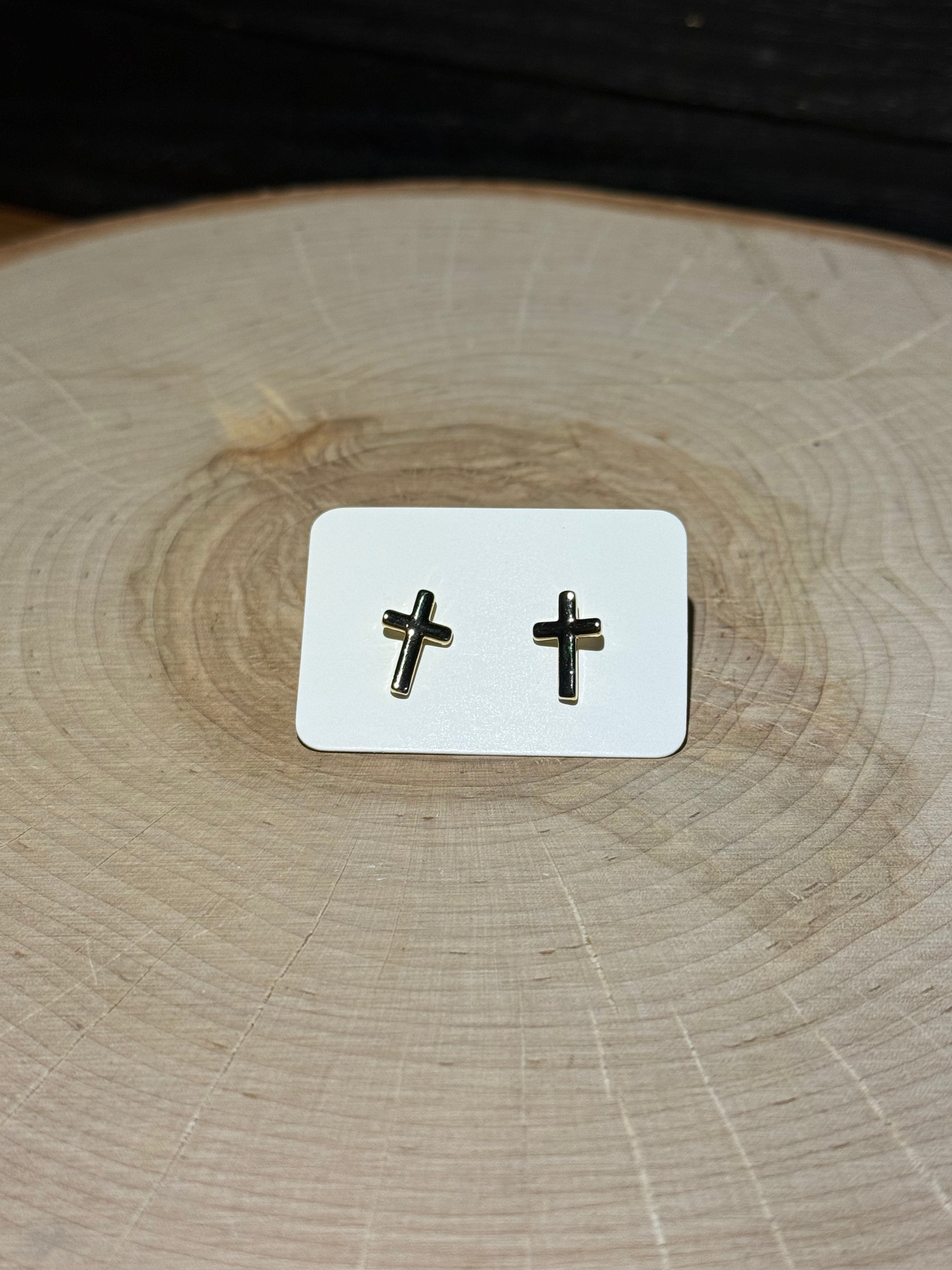 Tiny Cross Earrings
