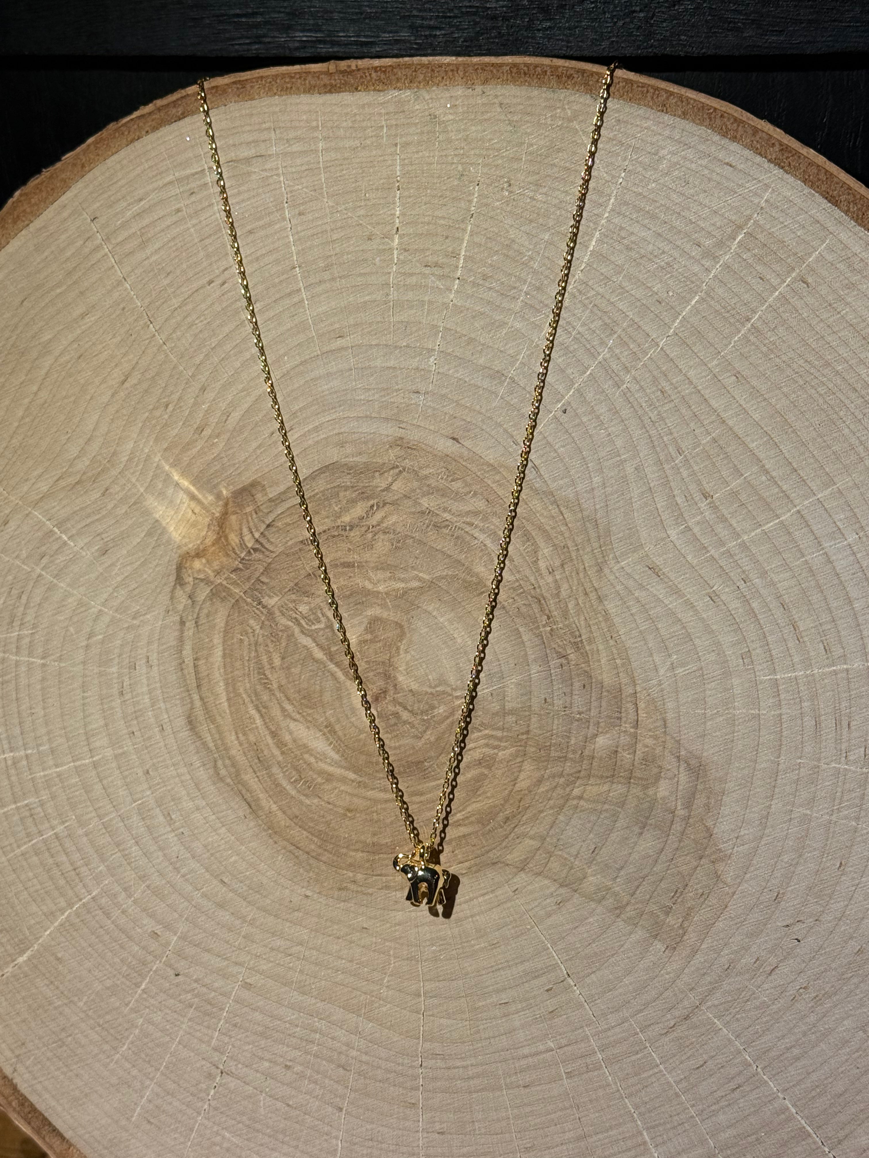 Gold Lucky Elephant Necklace
