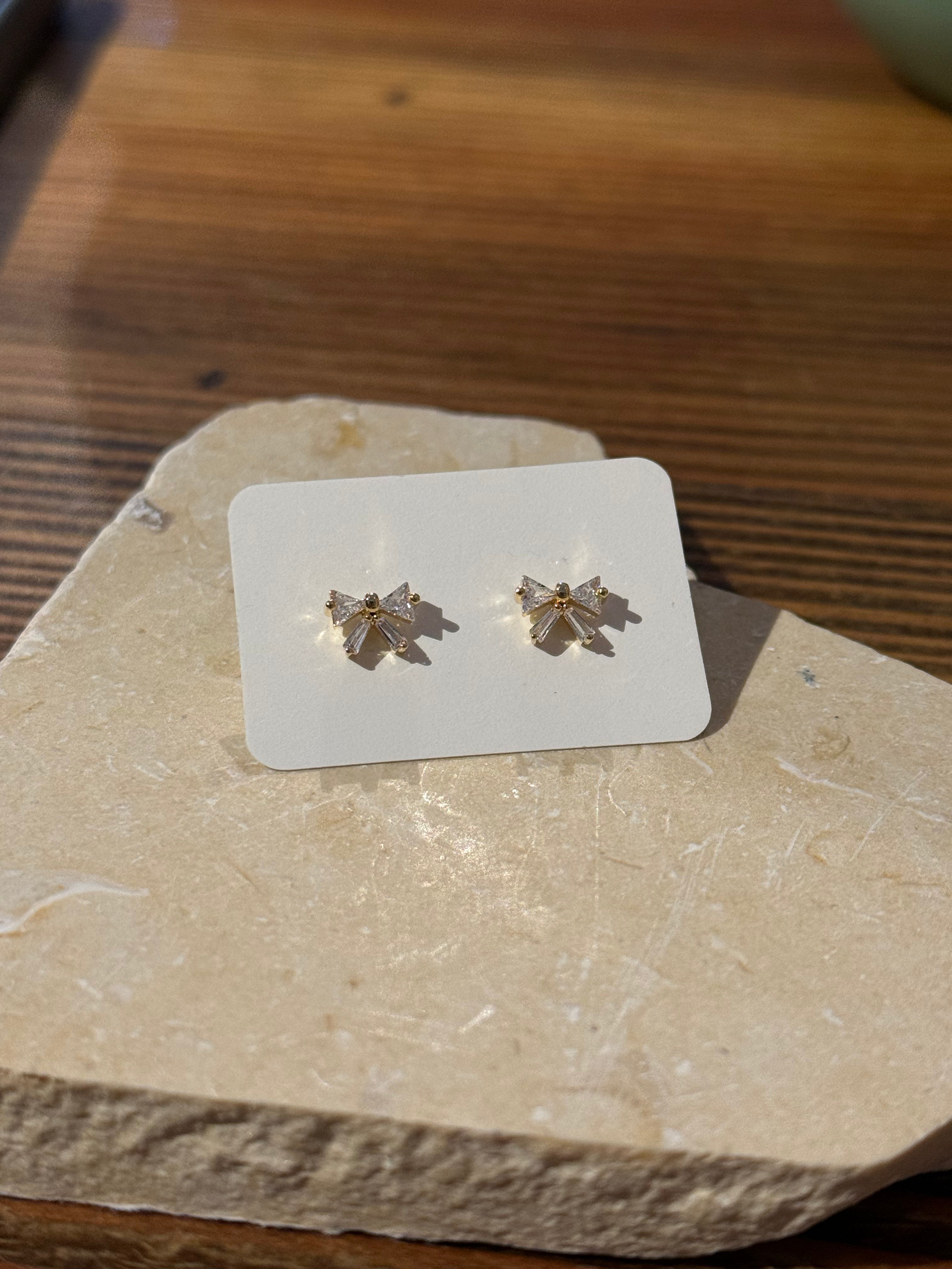 Diamond Bow Earrings