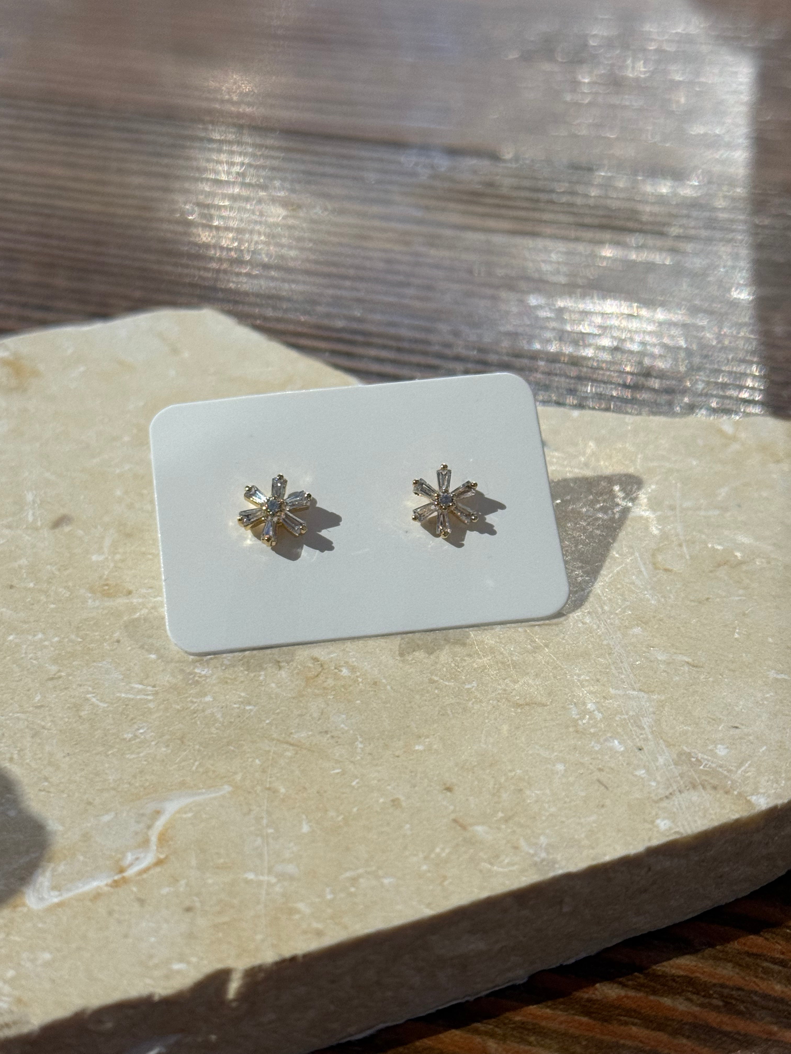 Flower Baguette Earrings