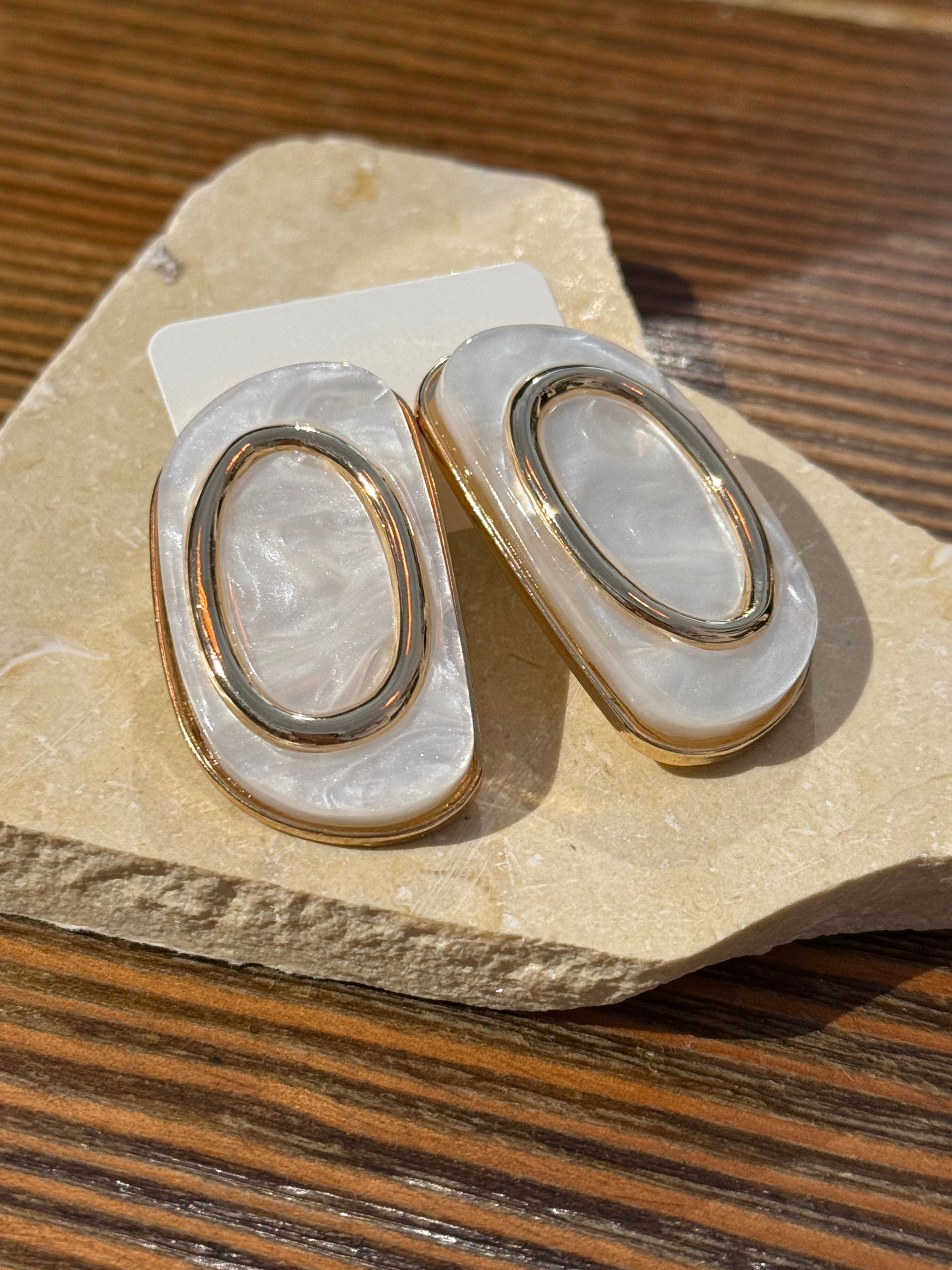 Big Swirly Opal Earrings