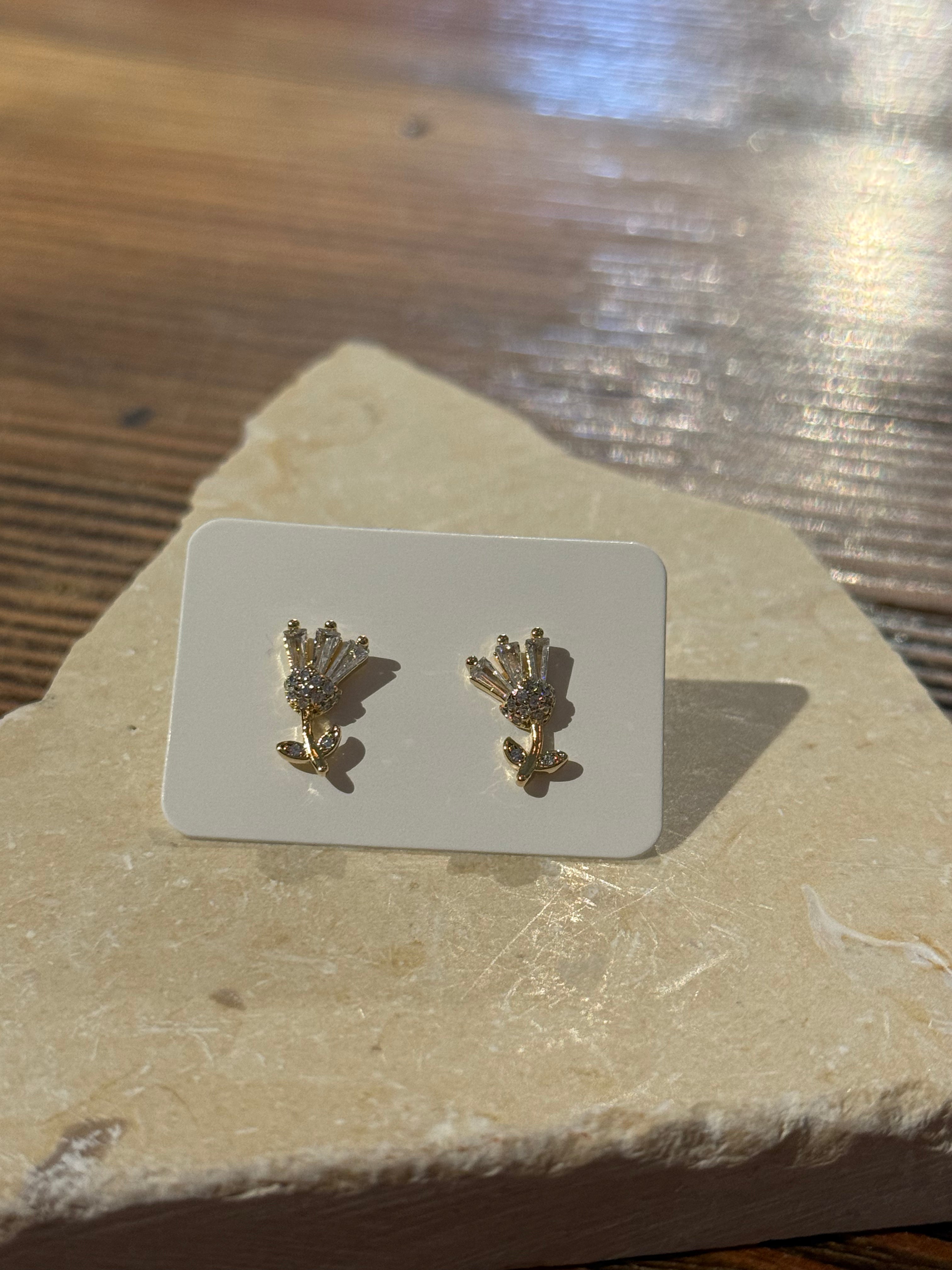 Diamond Tulip Earrings