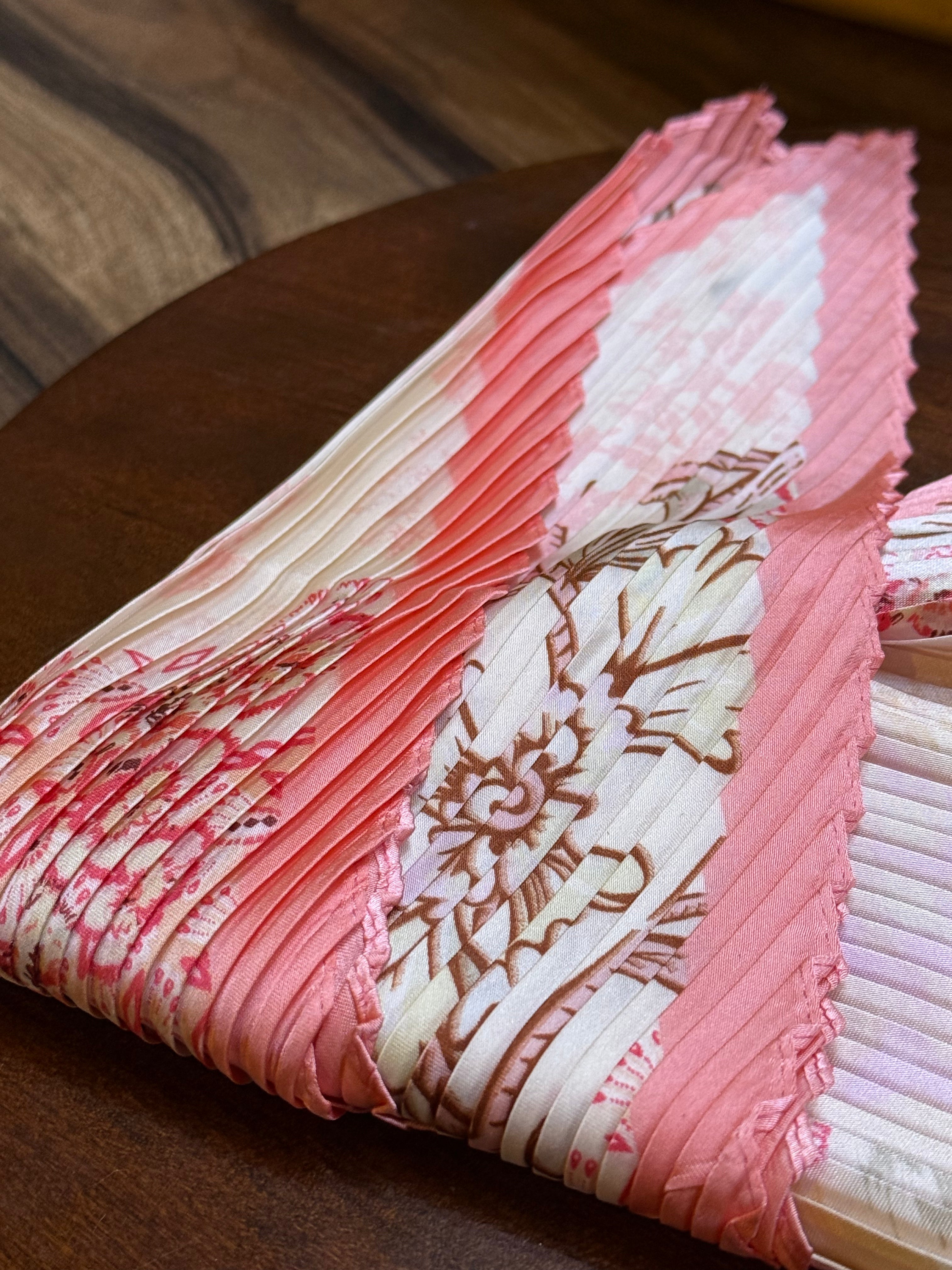 Bubblegum Floral Pleated Scarf