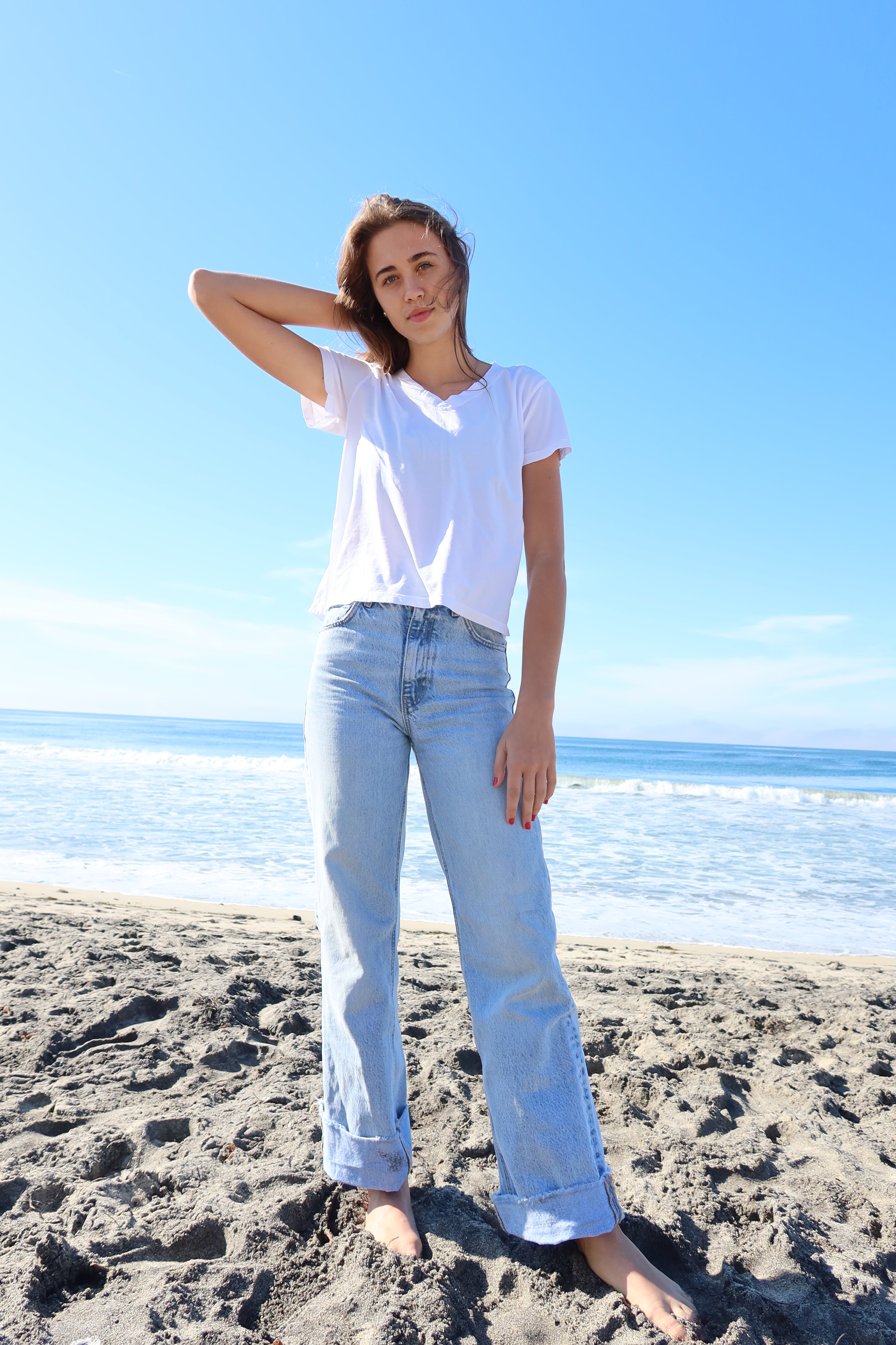 White Serena V Neck