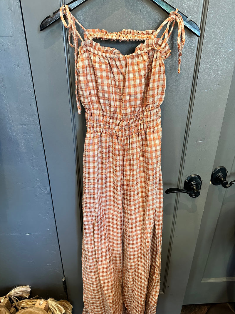 Gingham Fall is Here Jumpsuit