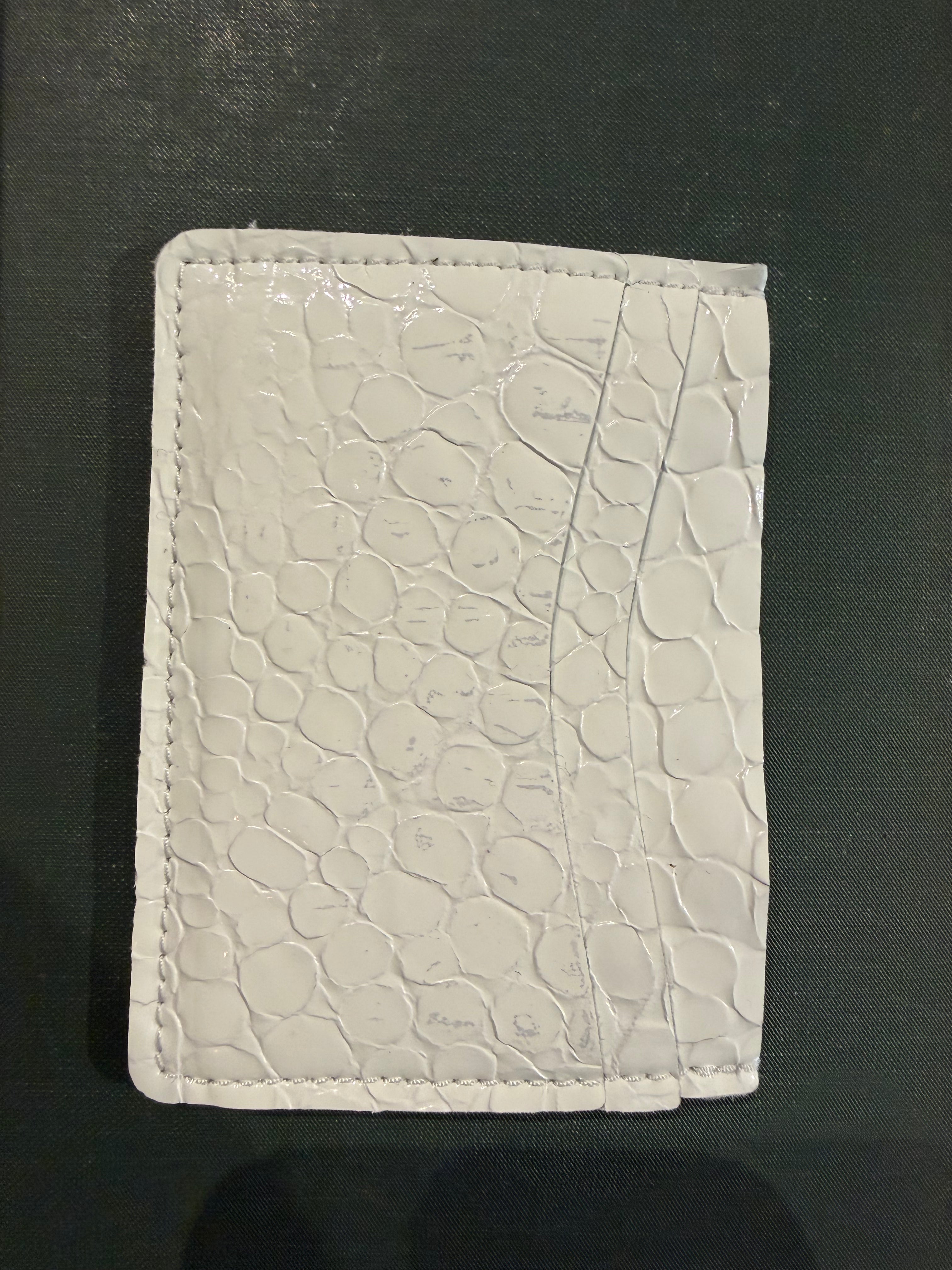 White Croc Leather Card Holder