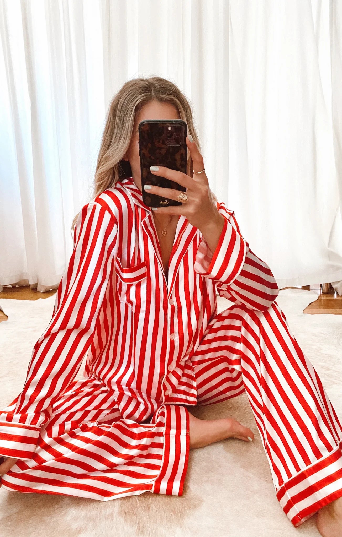 Peppermint Stripe PJ Set