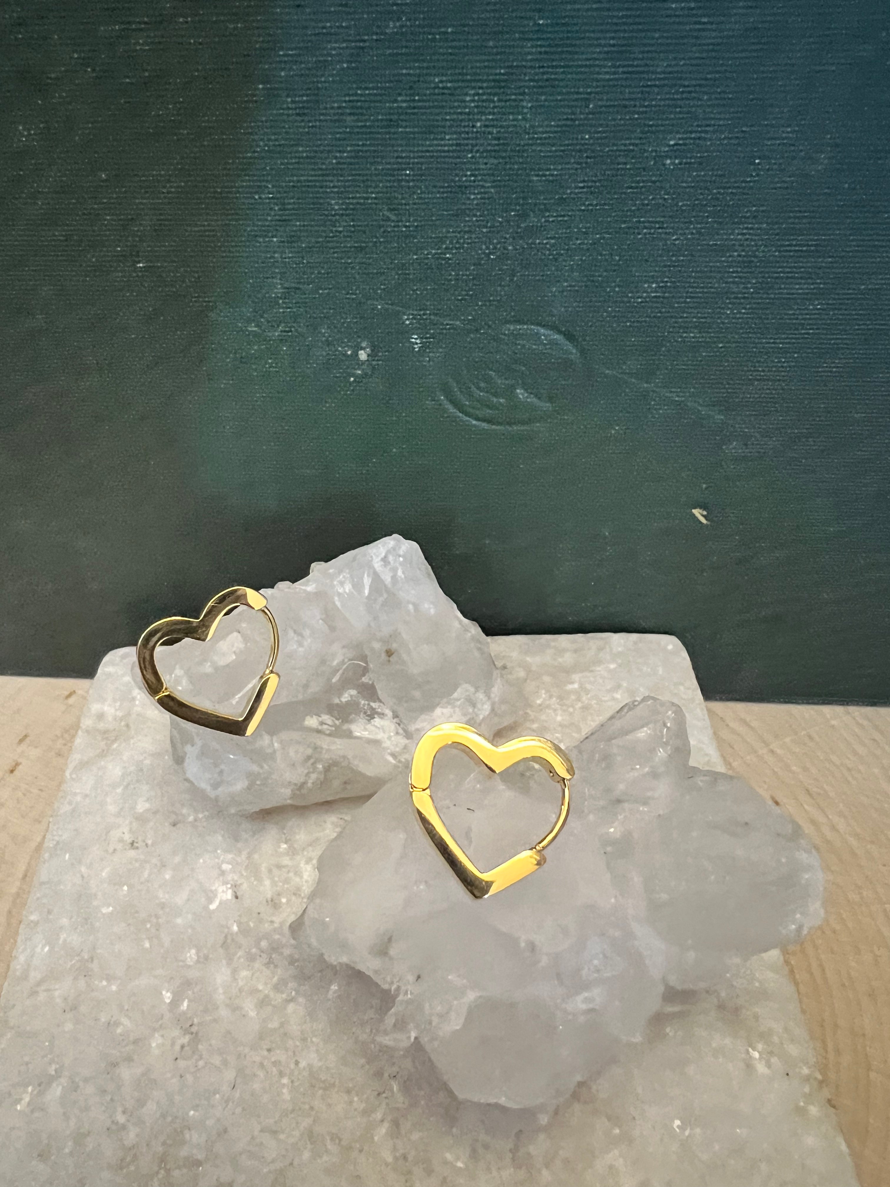 Heart Clutch Hoops