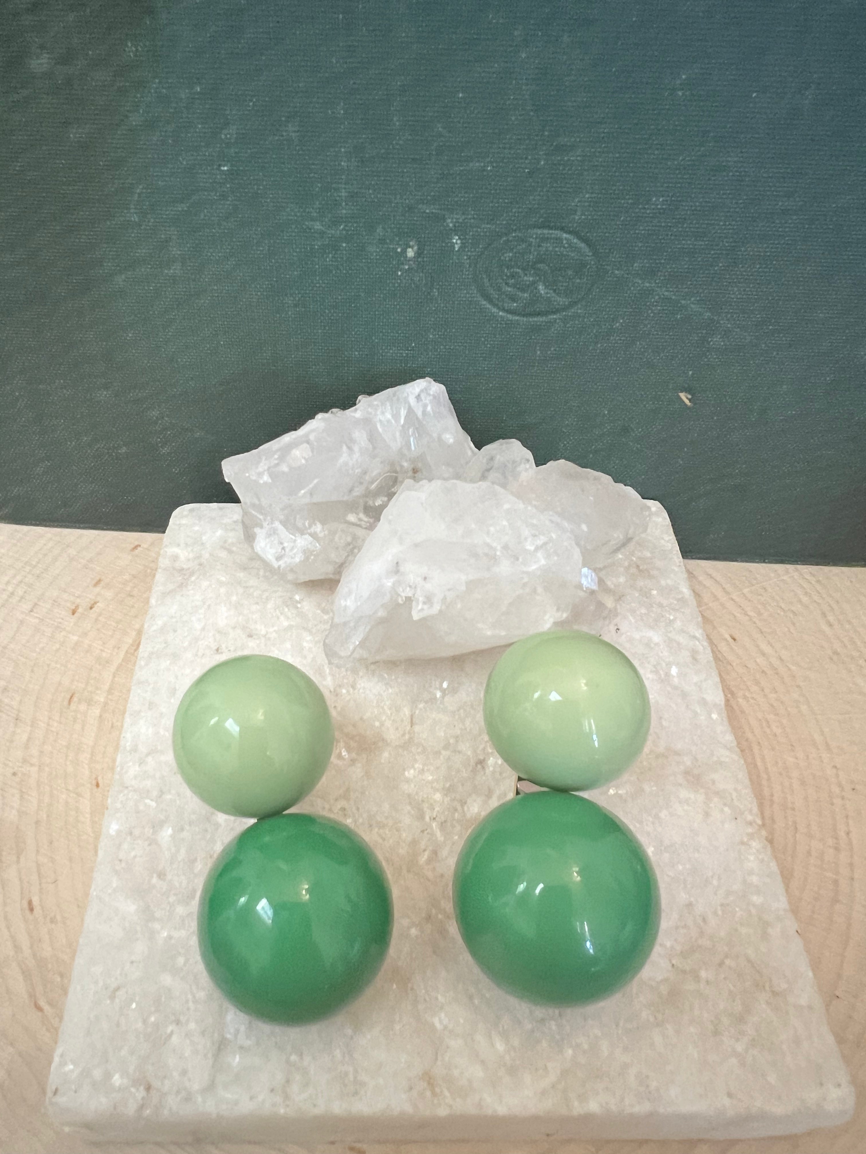 Green Bobble Earrings