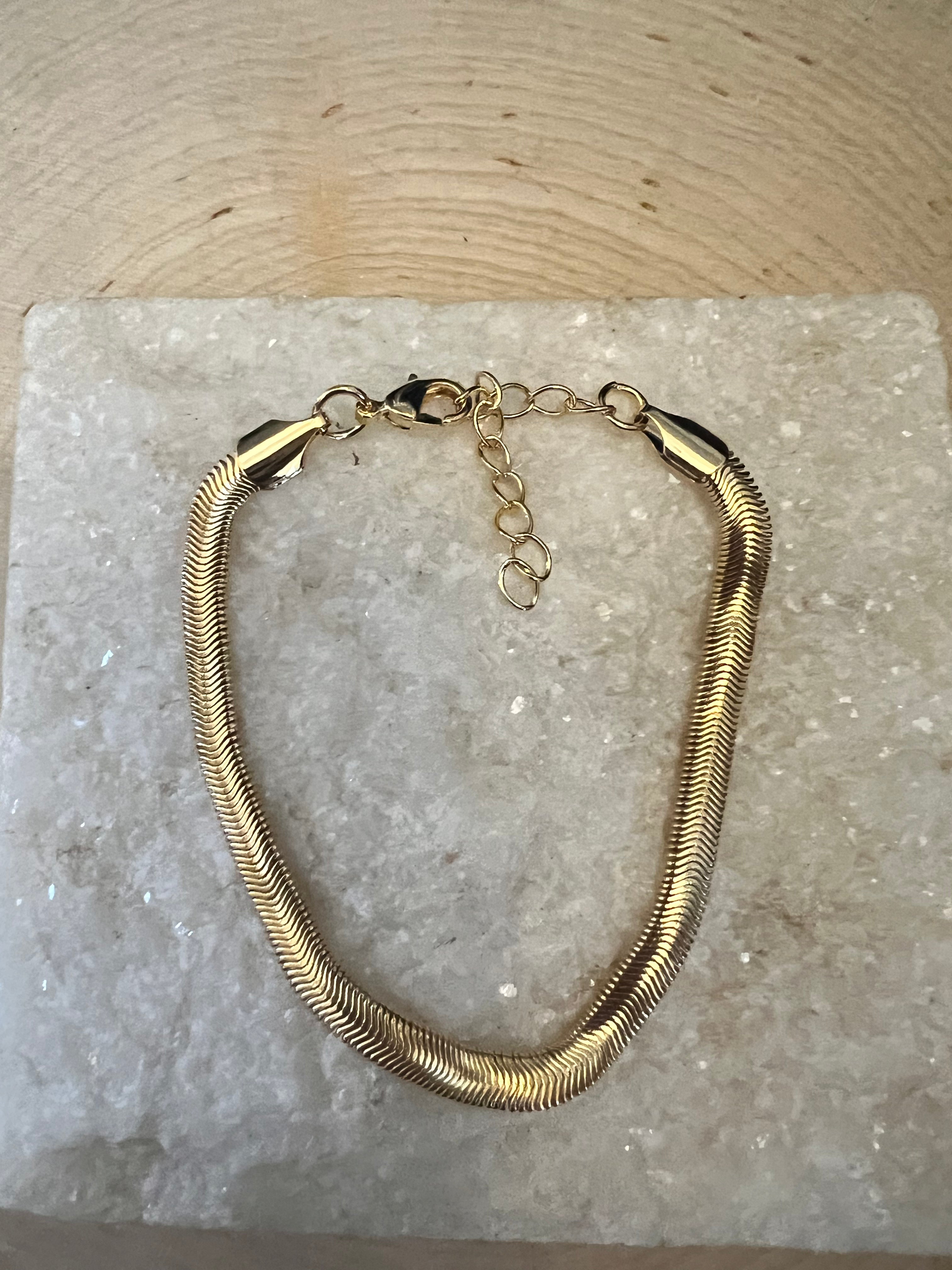 Gold Thick Snake Bracelet