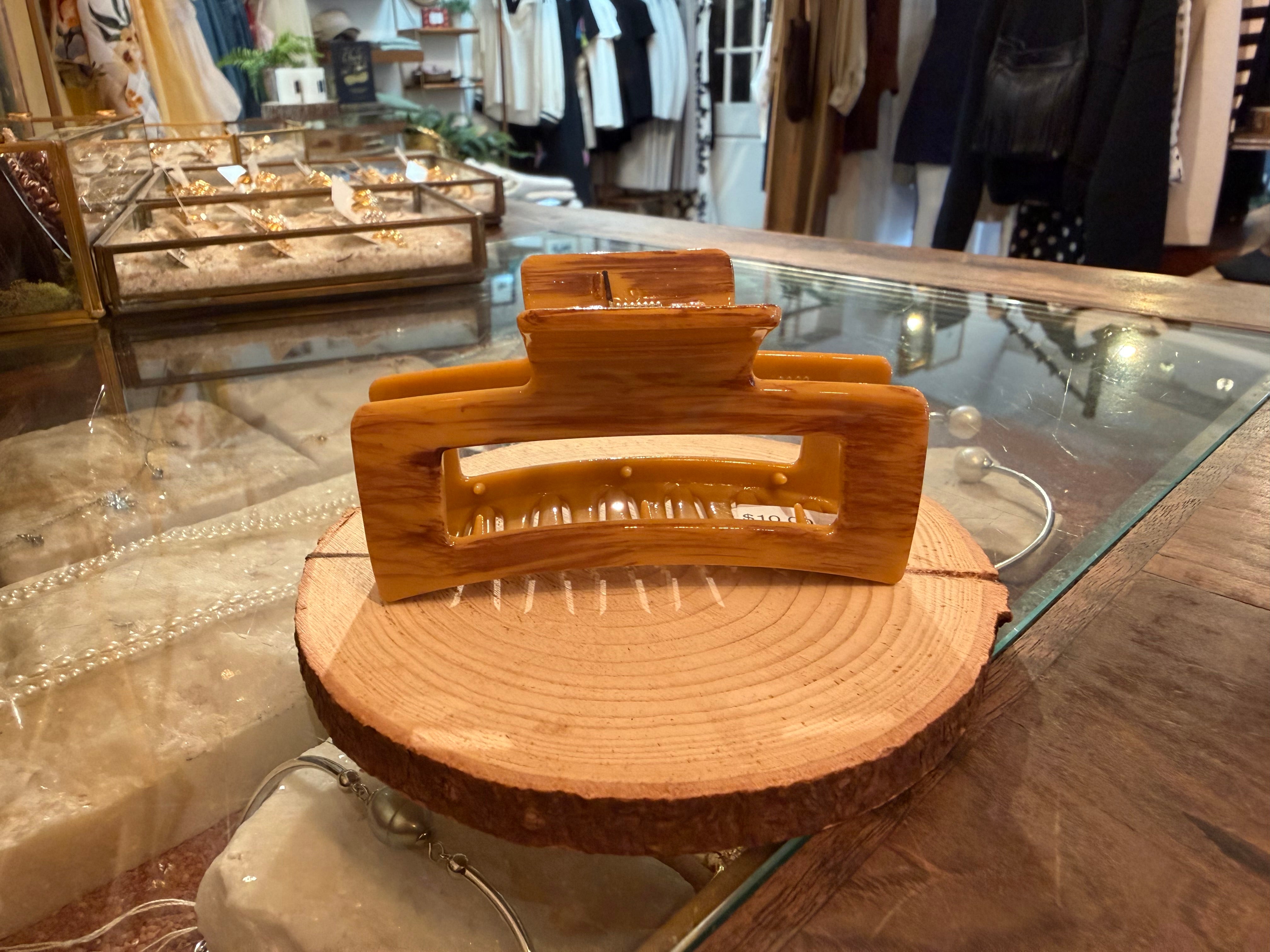 Wood Texture Hair Clip