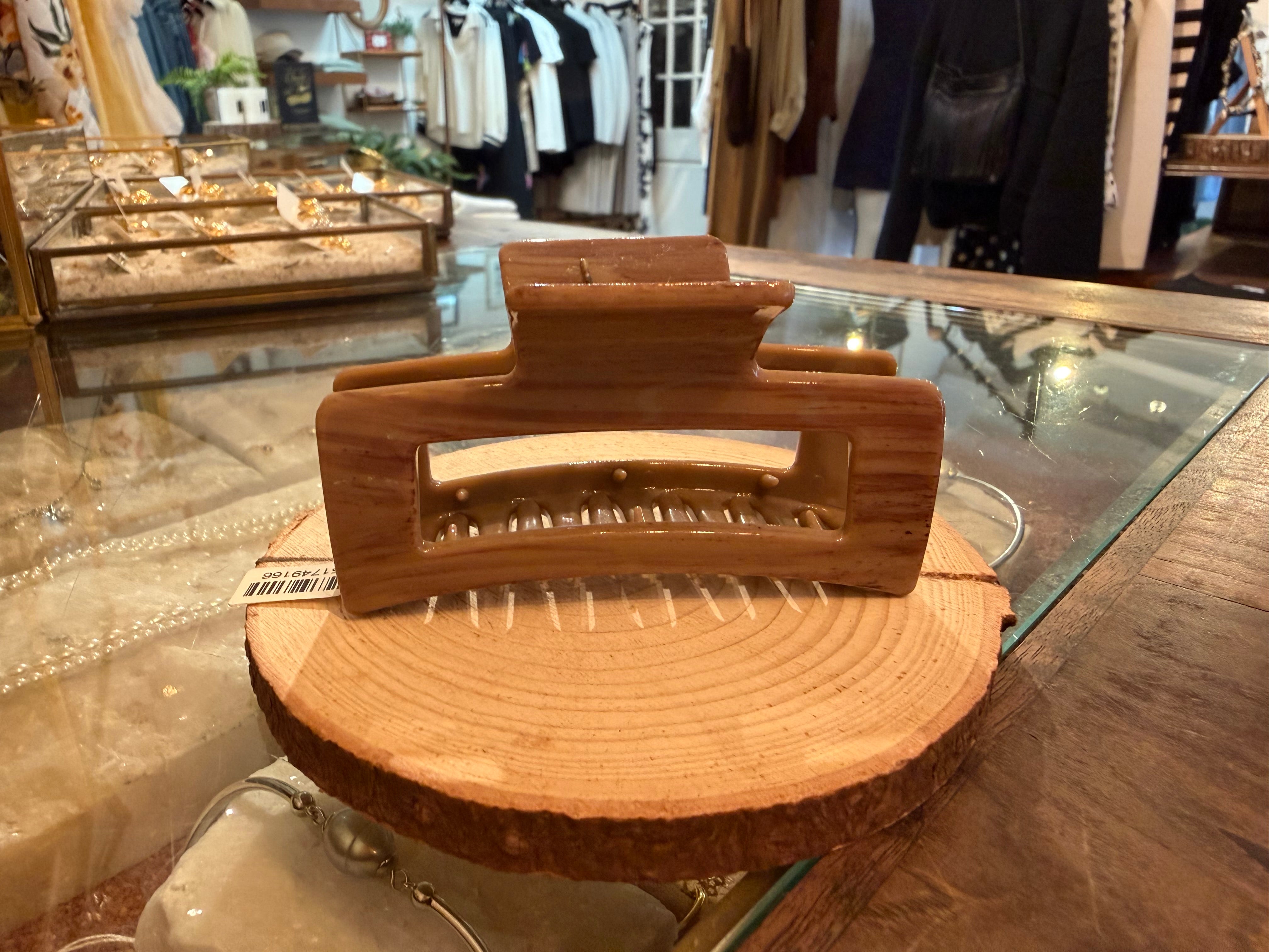 Wood Texture Hair Clip