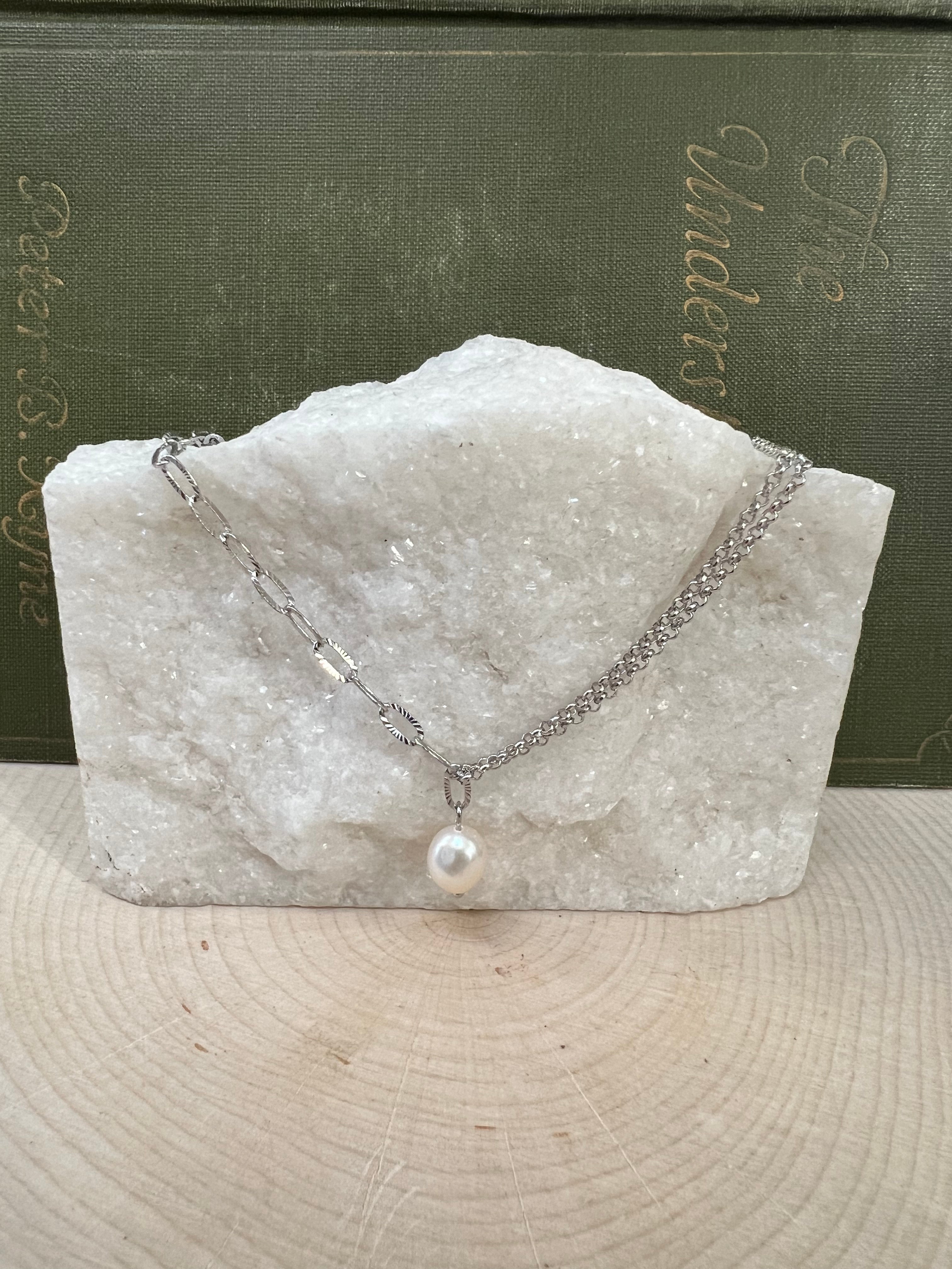 Pearl Two Chain Necklace