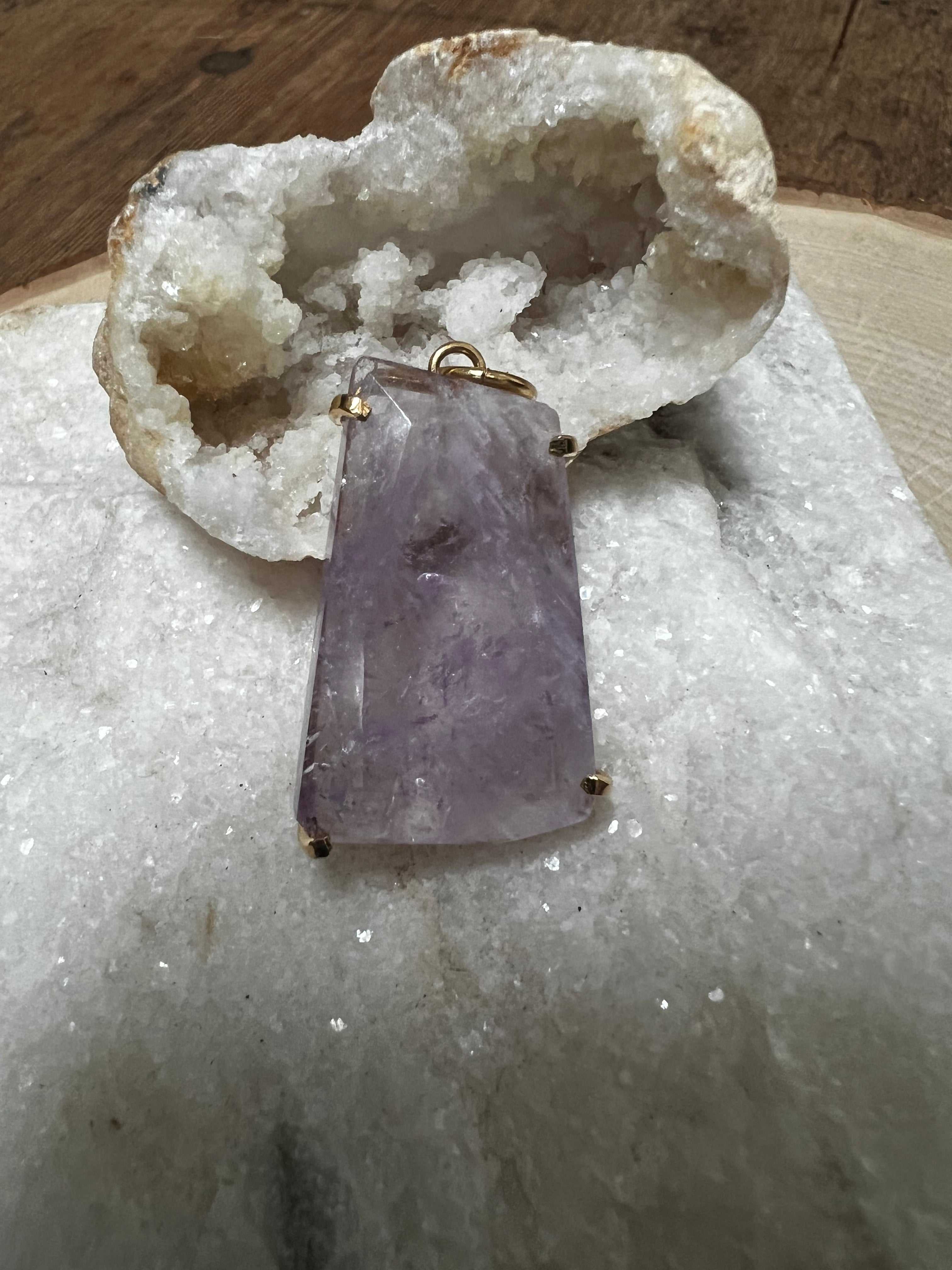 Abstract Amethyst Pendant