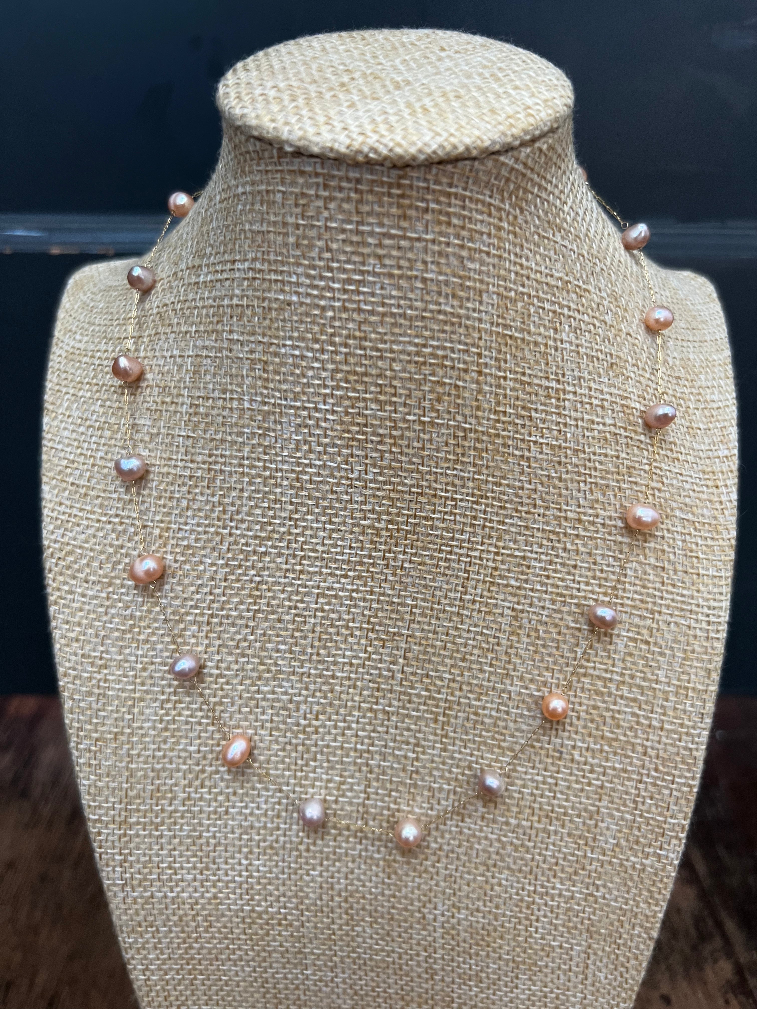 Dainty Pink Mixed Pearl Strand A17