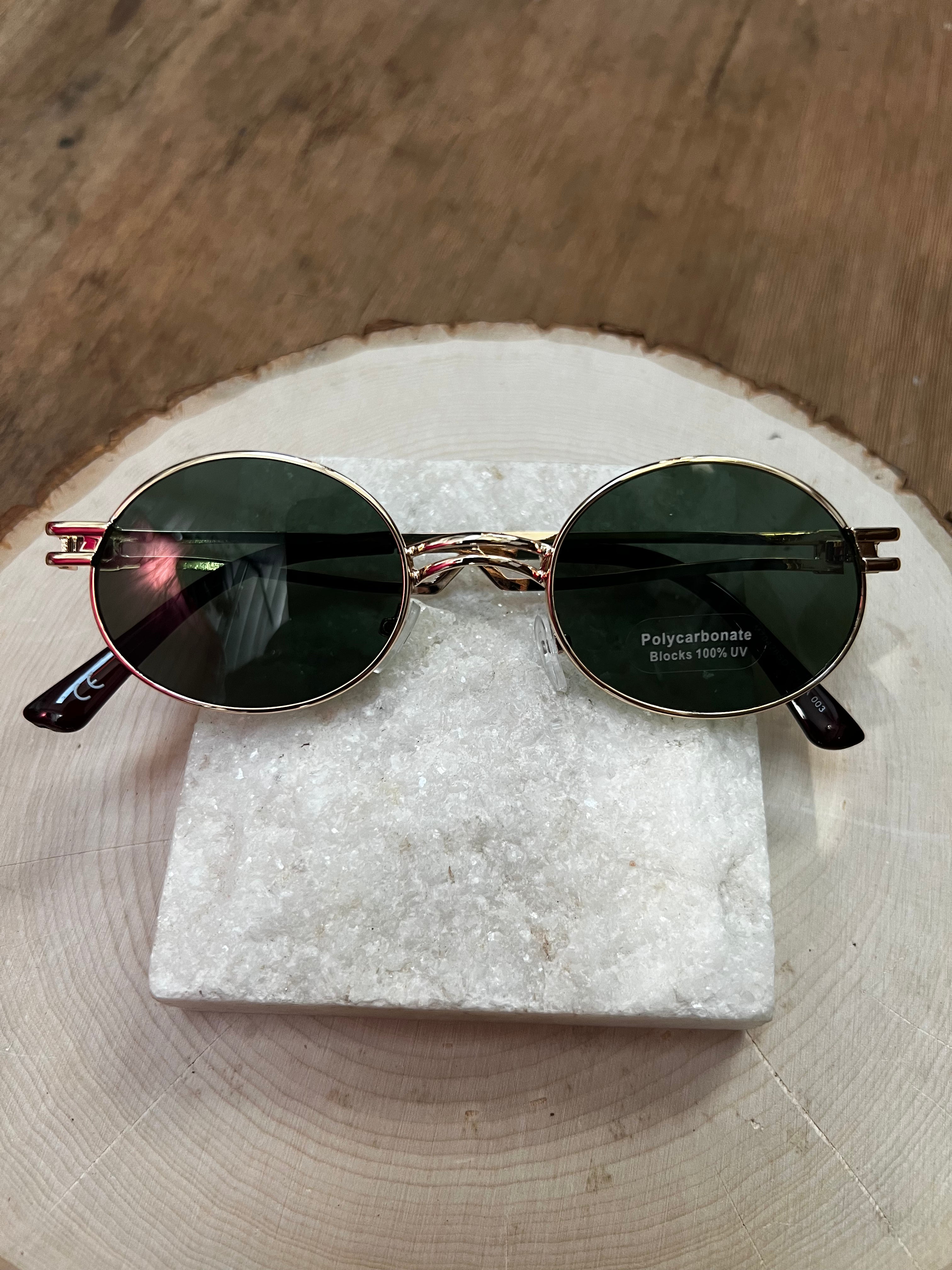Gold Green Lens Tina Sunnies