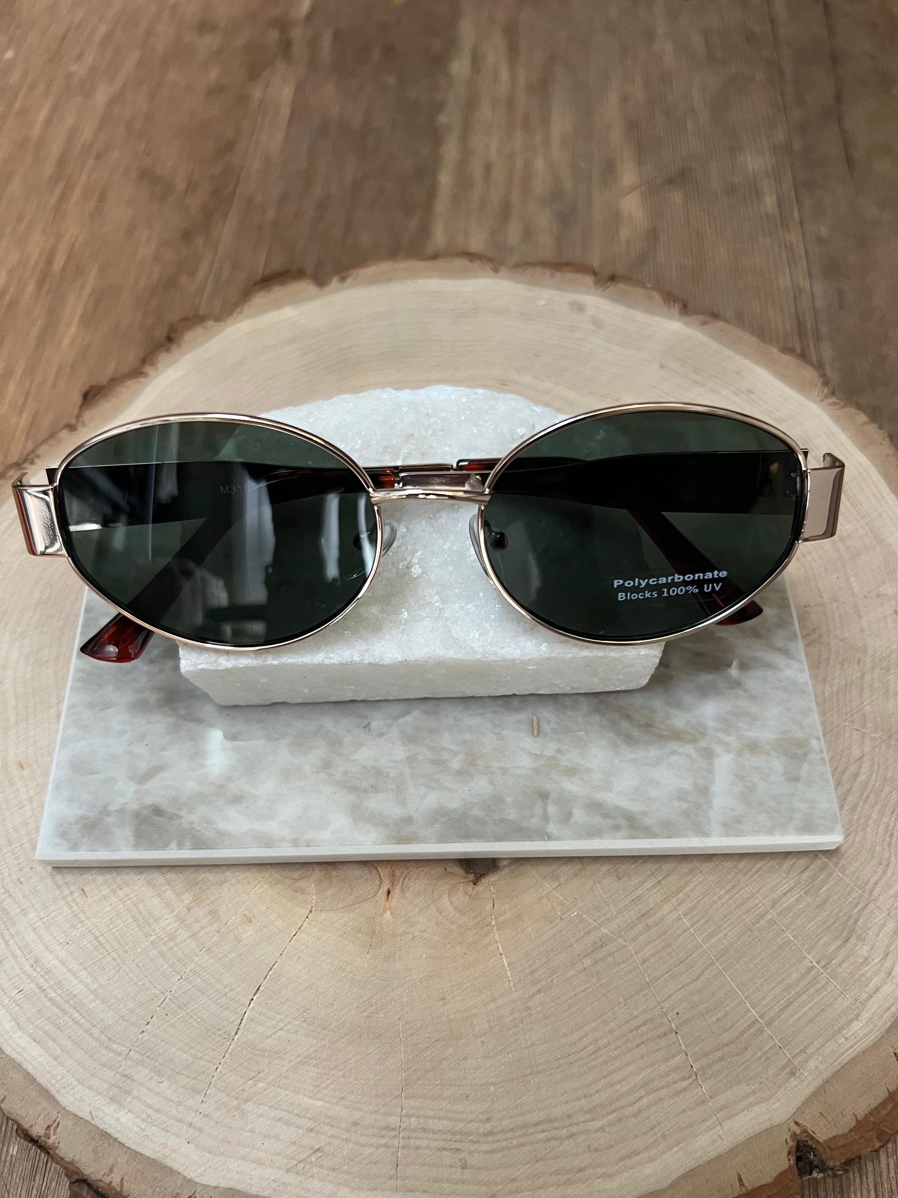 Gold Marina Sunnies Green Lens