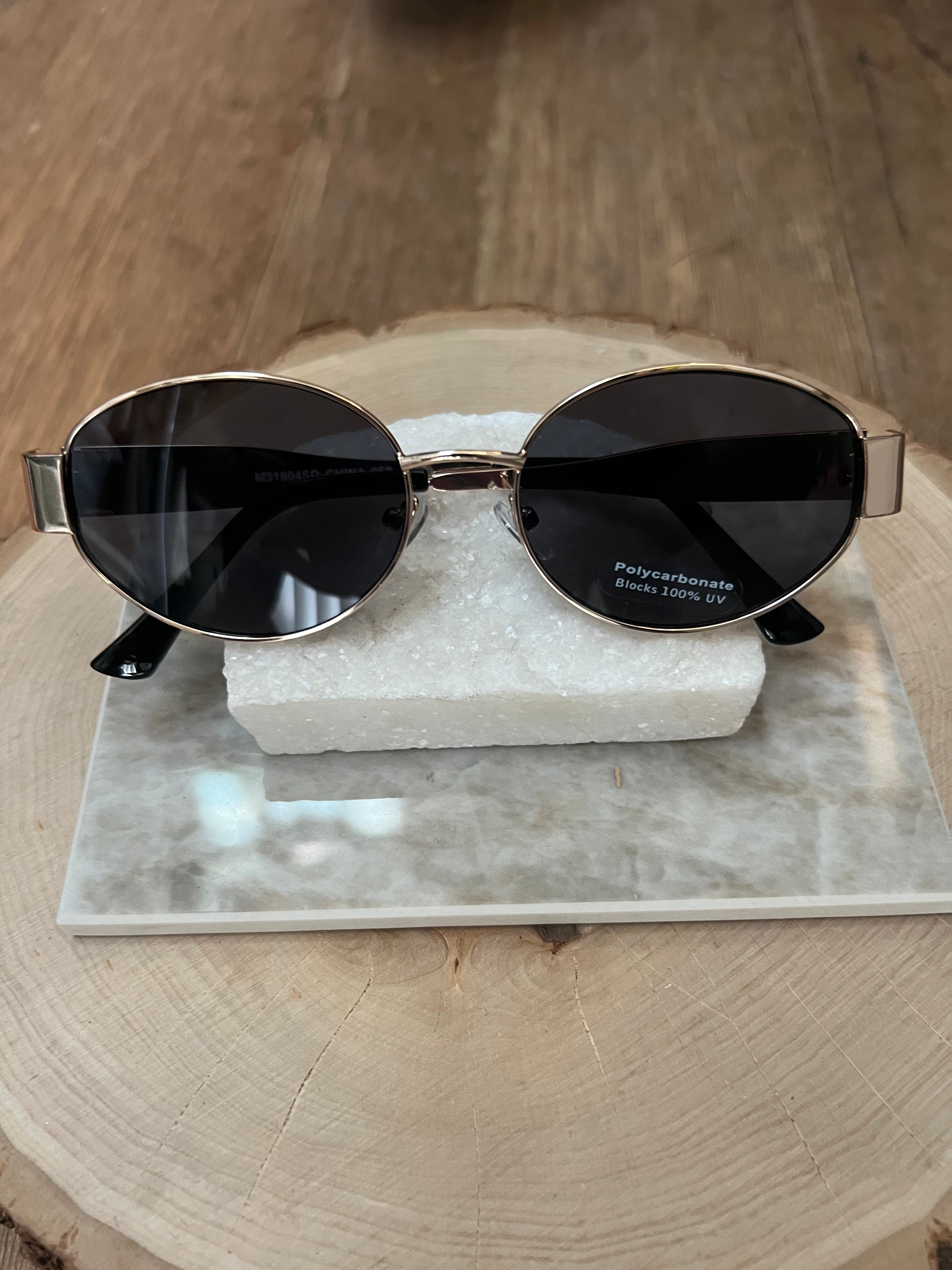 Gold Marina Sunnies Black Lens