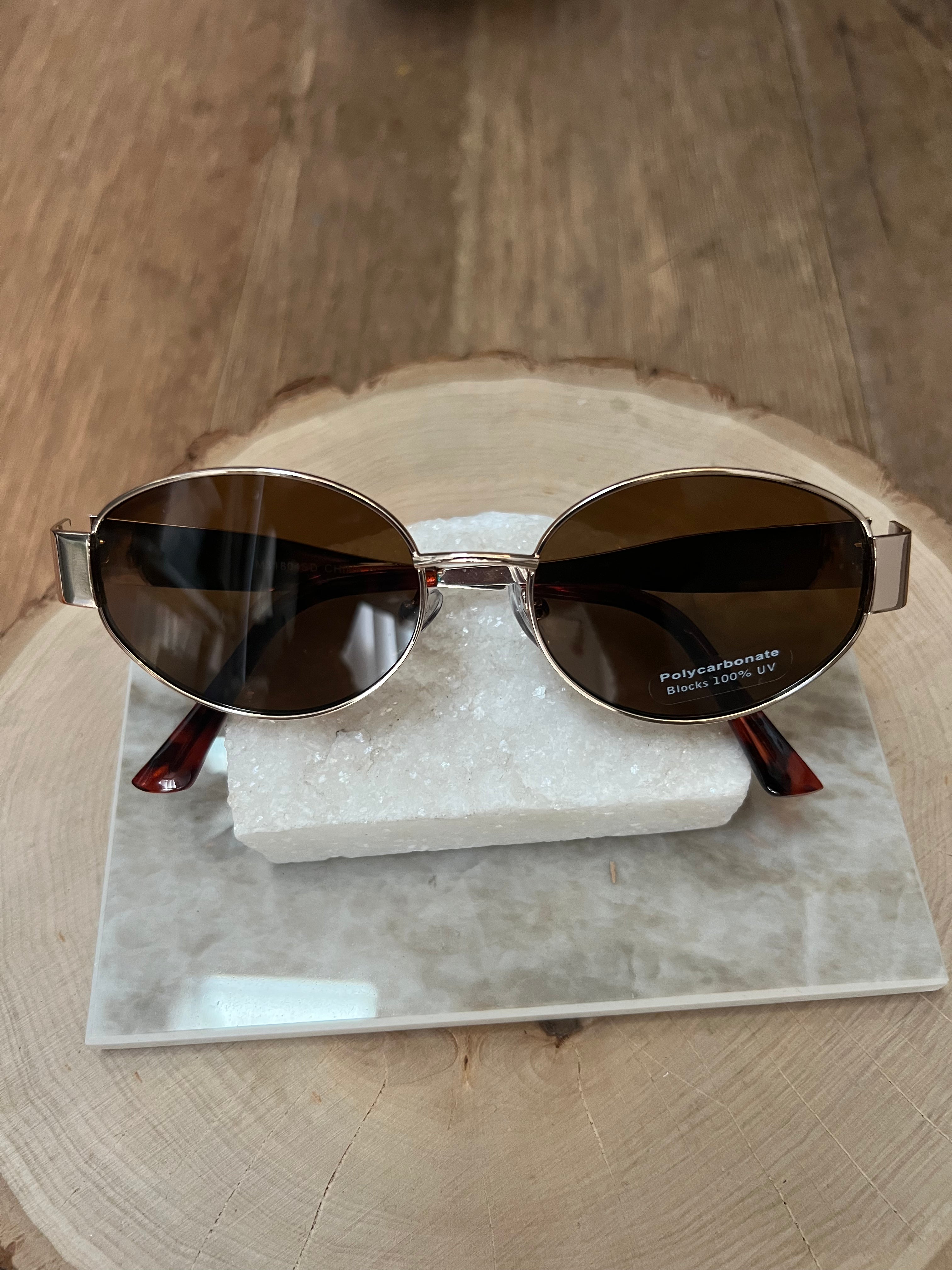 Gold Marina Sunnies Brown Lens