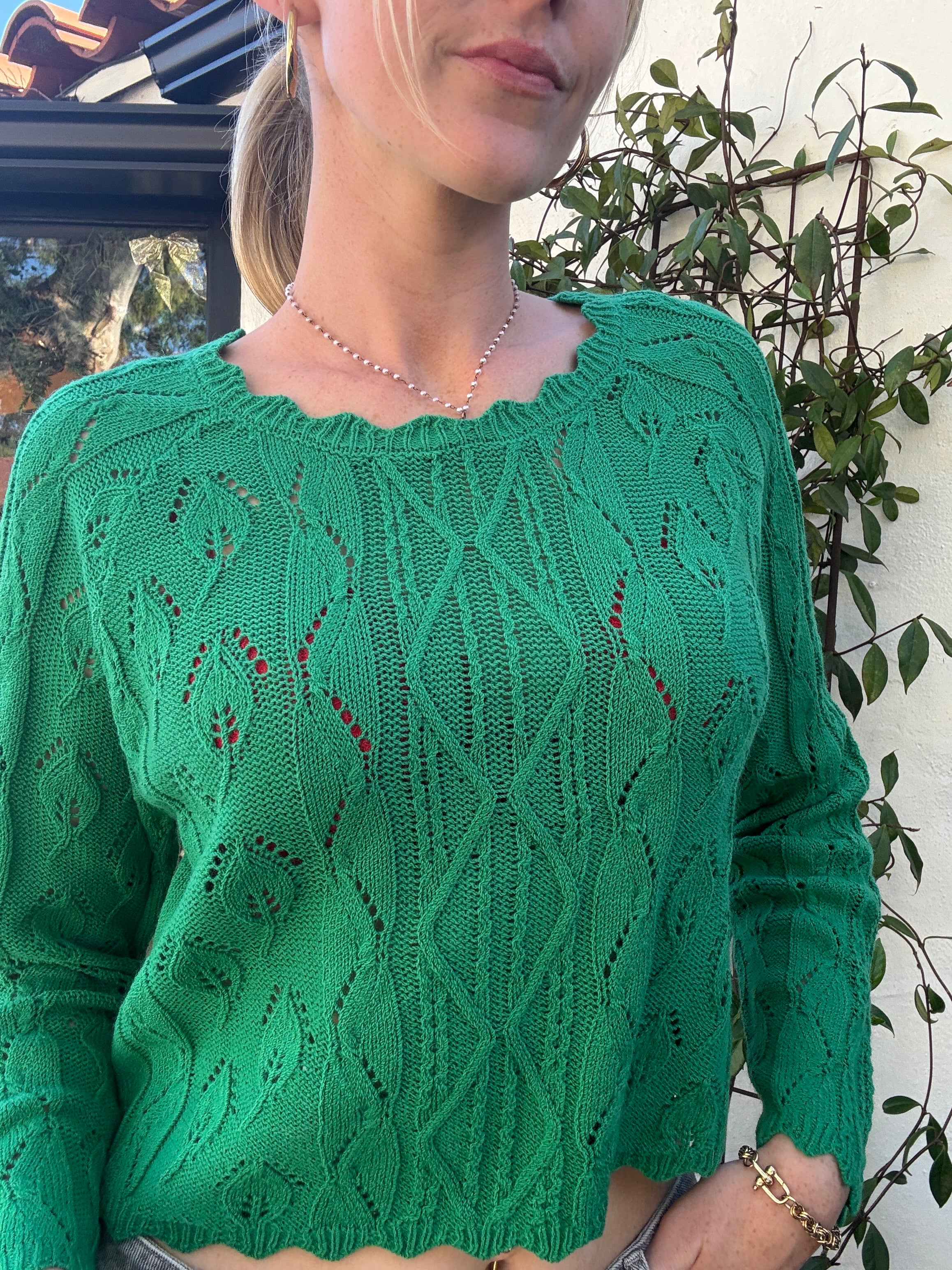 Green Leaf Sweater