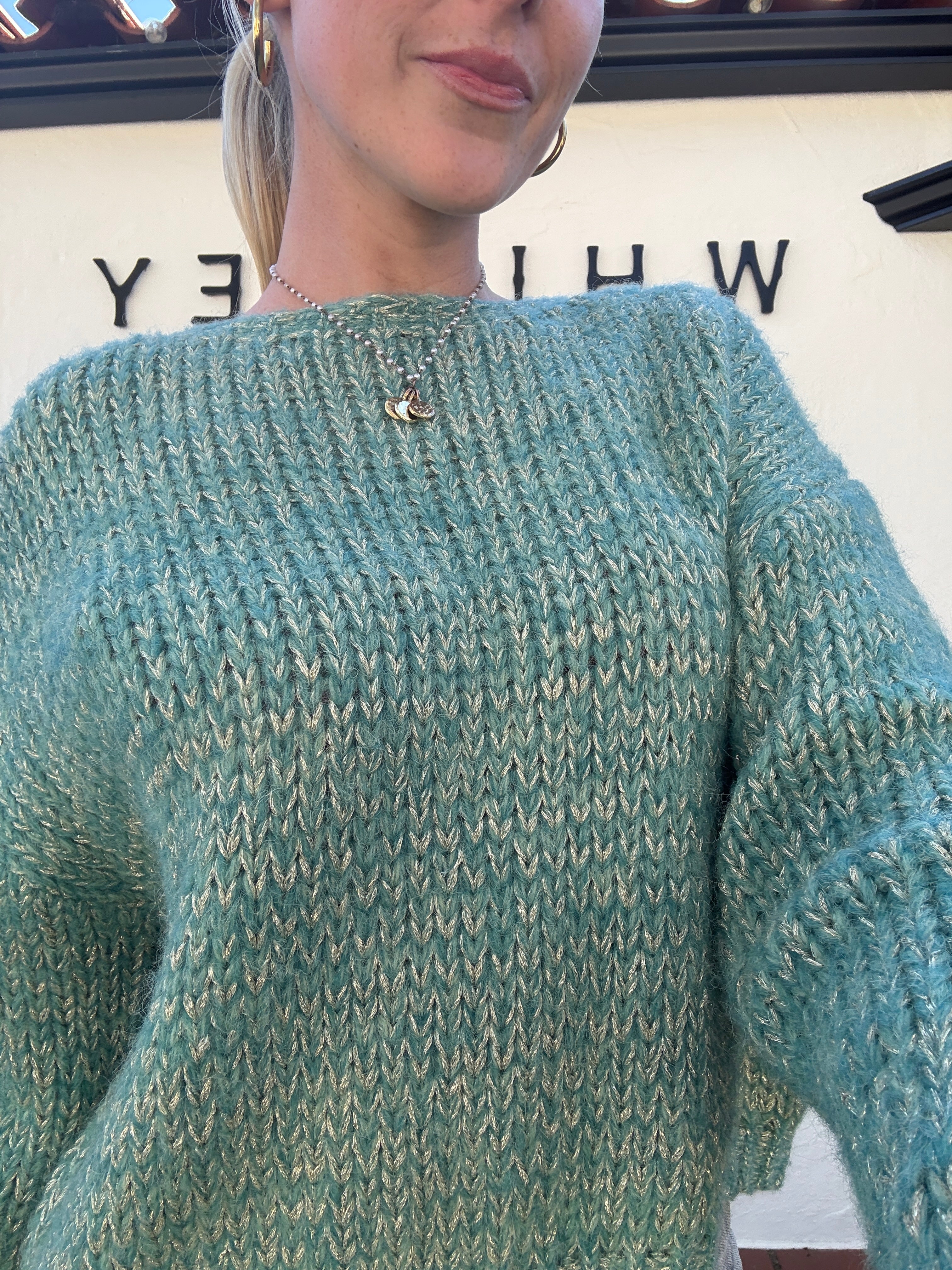 Teal Twinkle Sweater