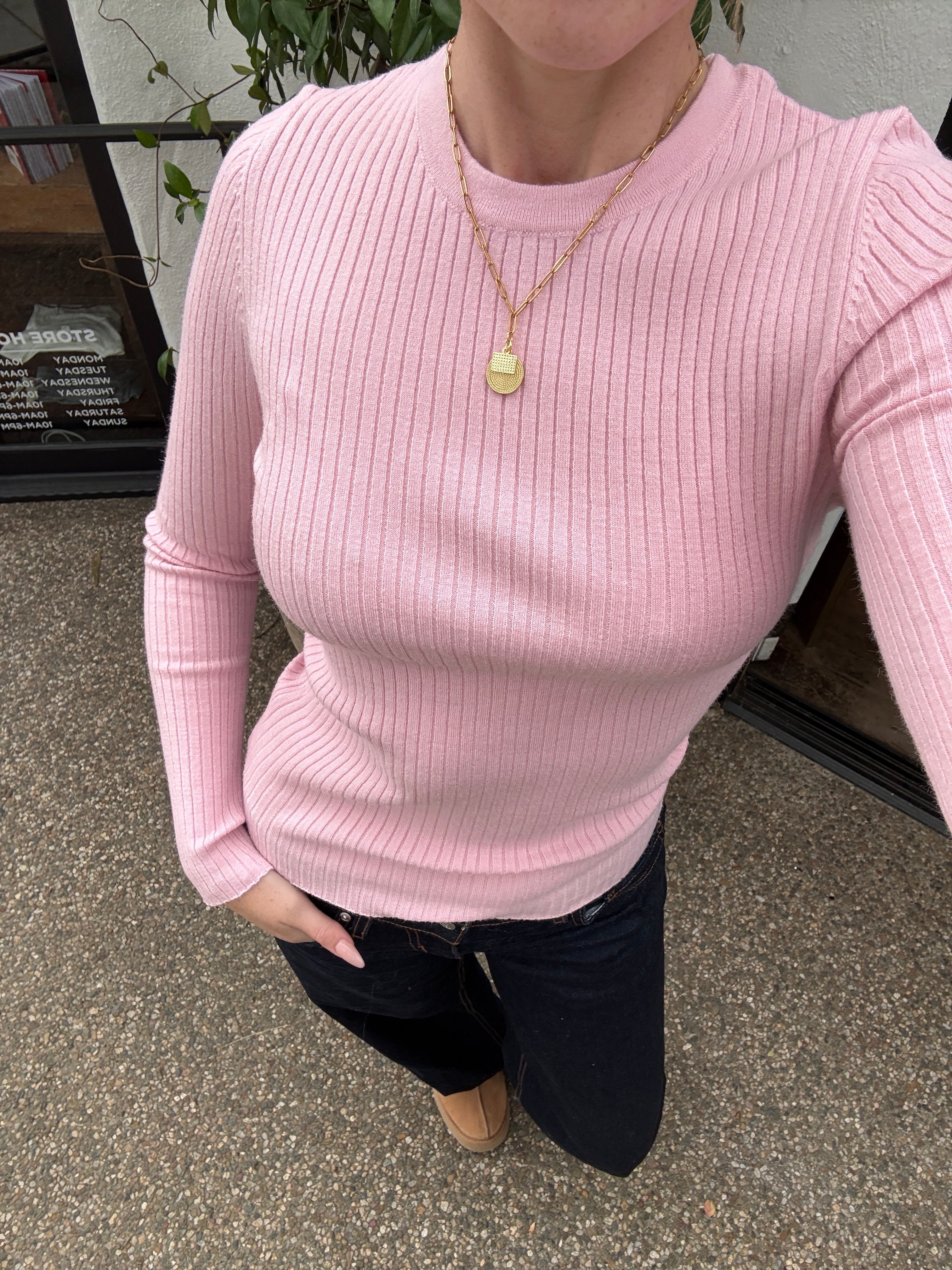 Soft Pink Knit Top