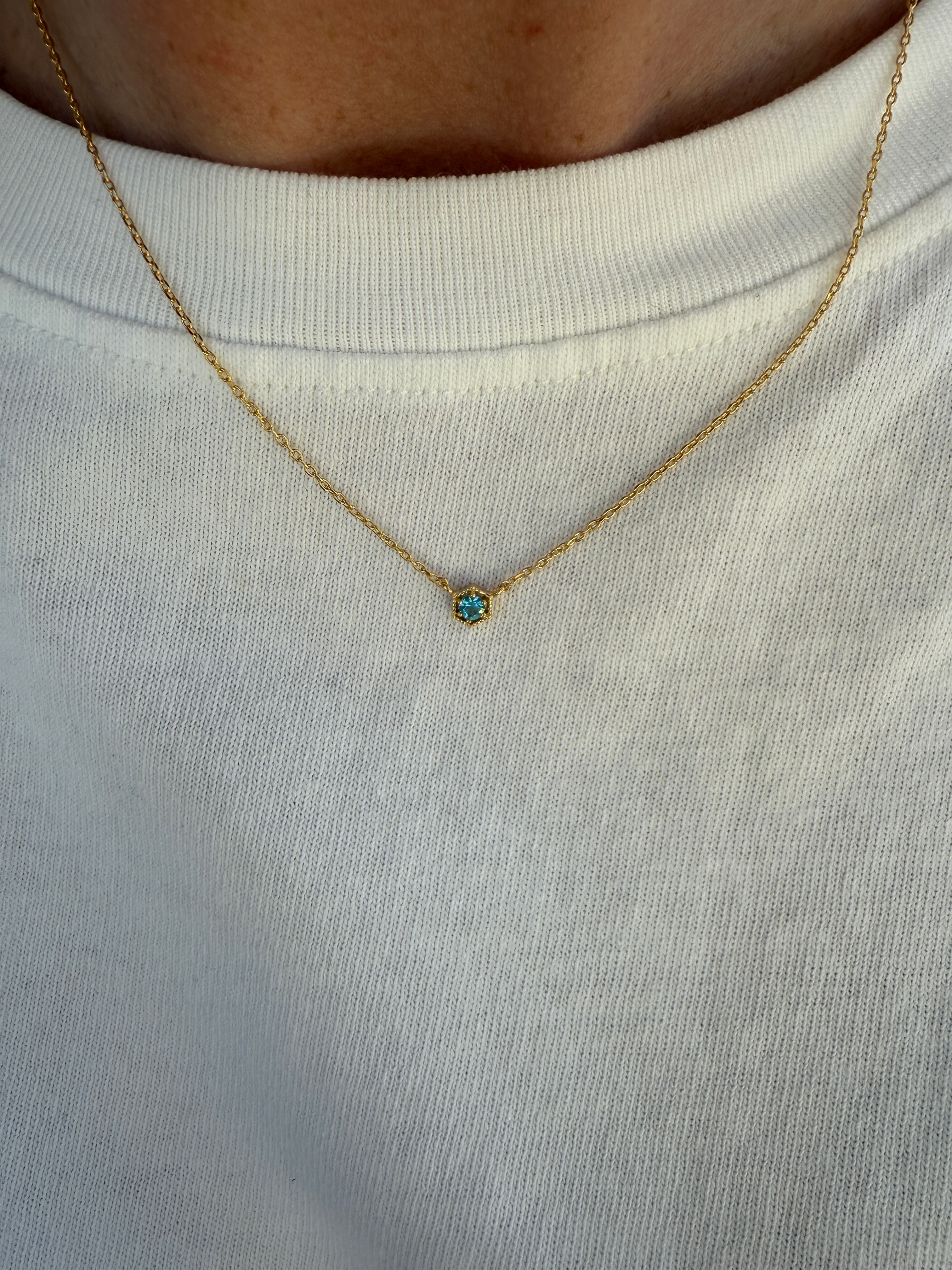 March Stone Necklace