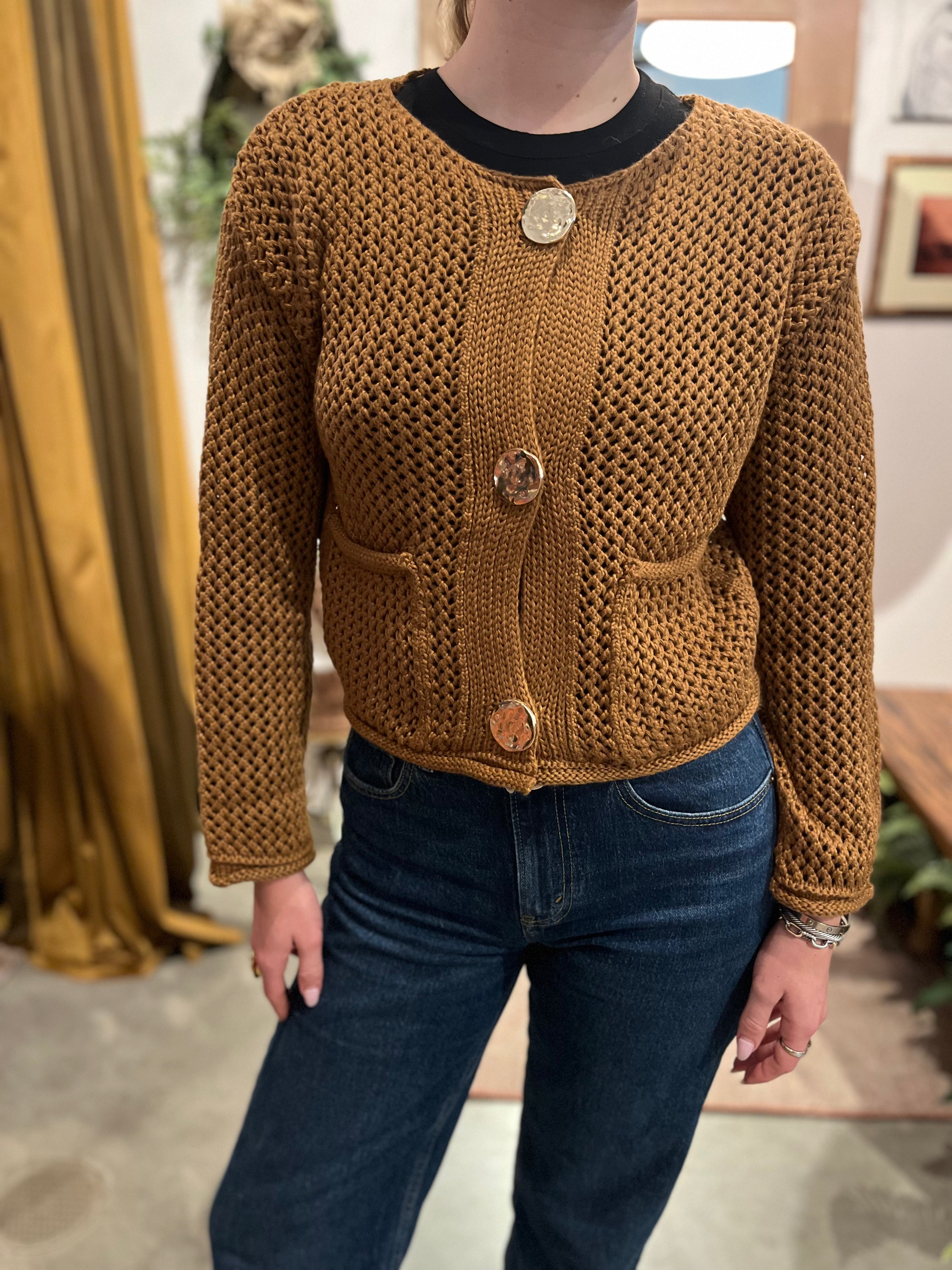 Gold Button Cardigan