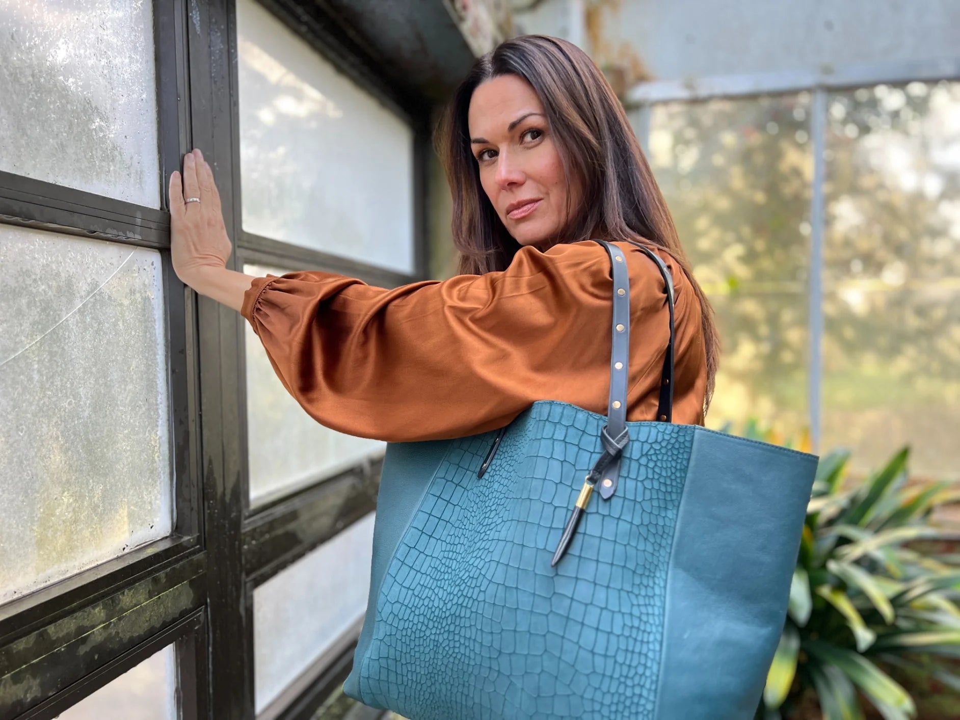 Green Croco Tote Balsam