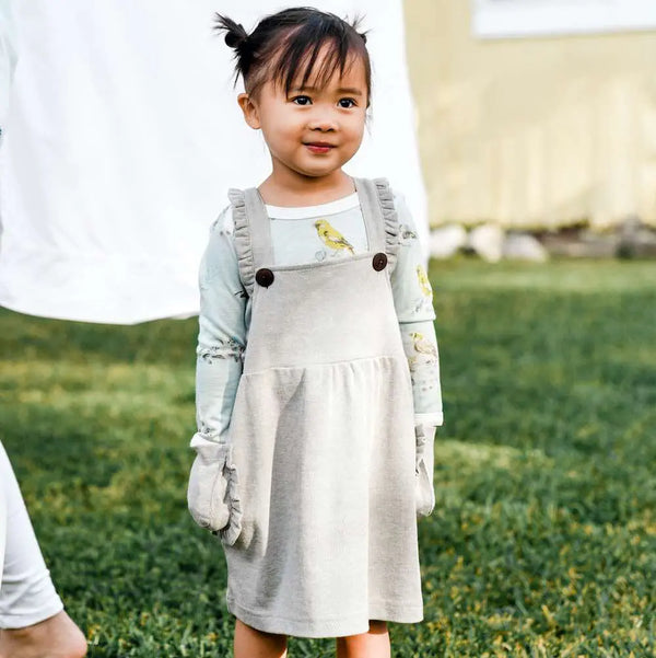 Grey Pinstripe Overall Dress